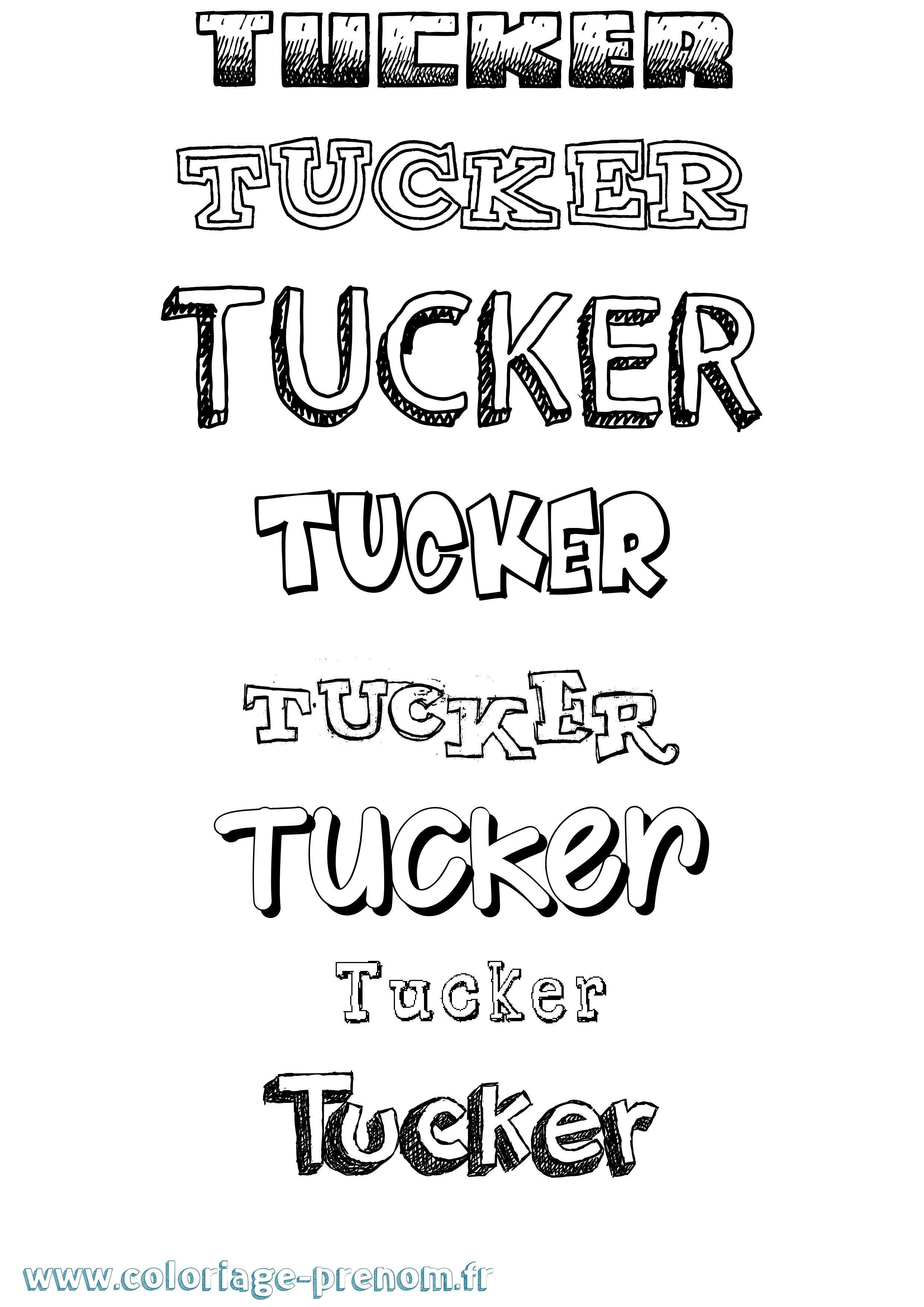 Coloriage Tucker Dessiné Coloriage prénom Tucker Dessiné