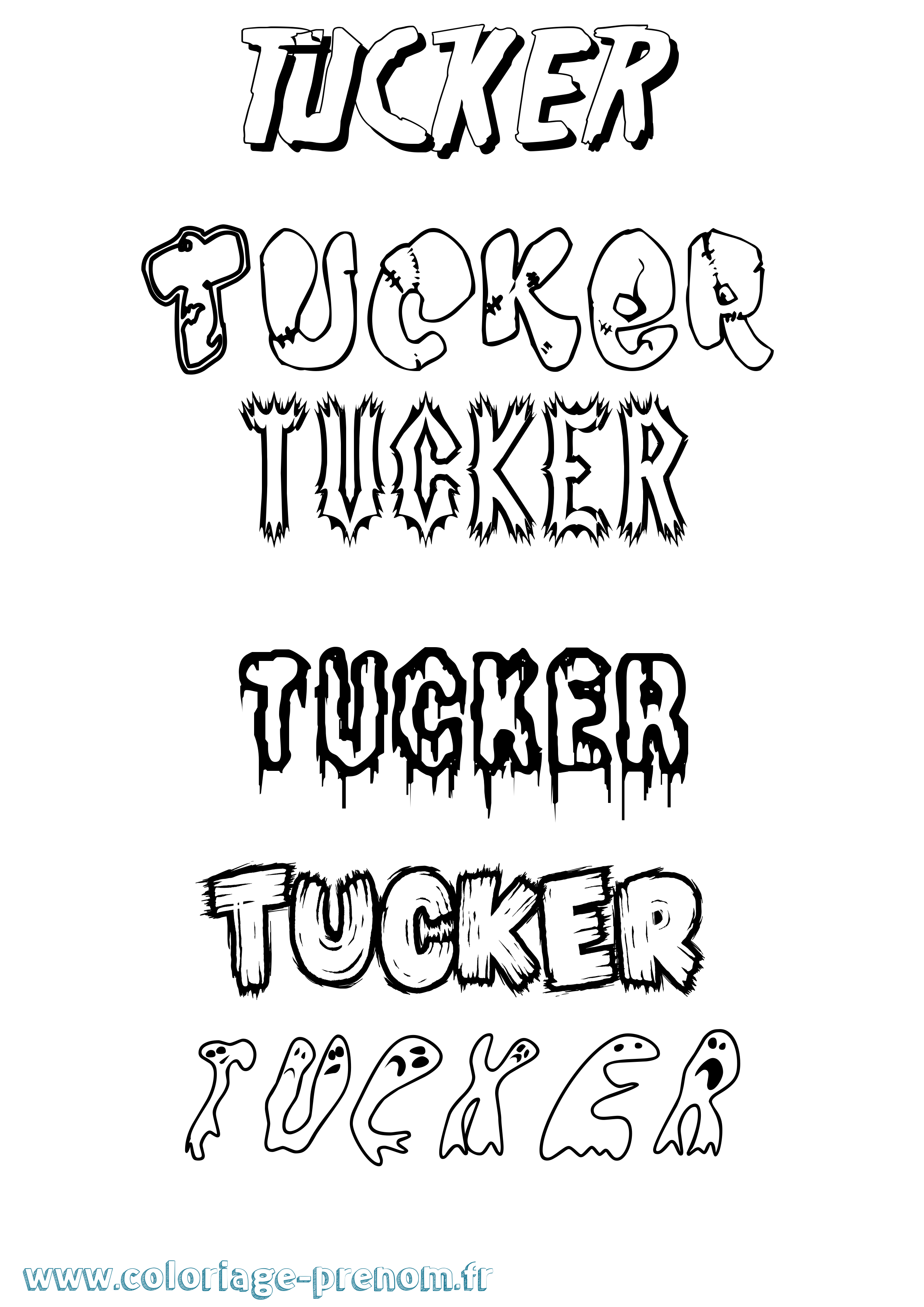 Coloriage Tucker Frisson Coloriage prénom Tucker Frisson