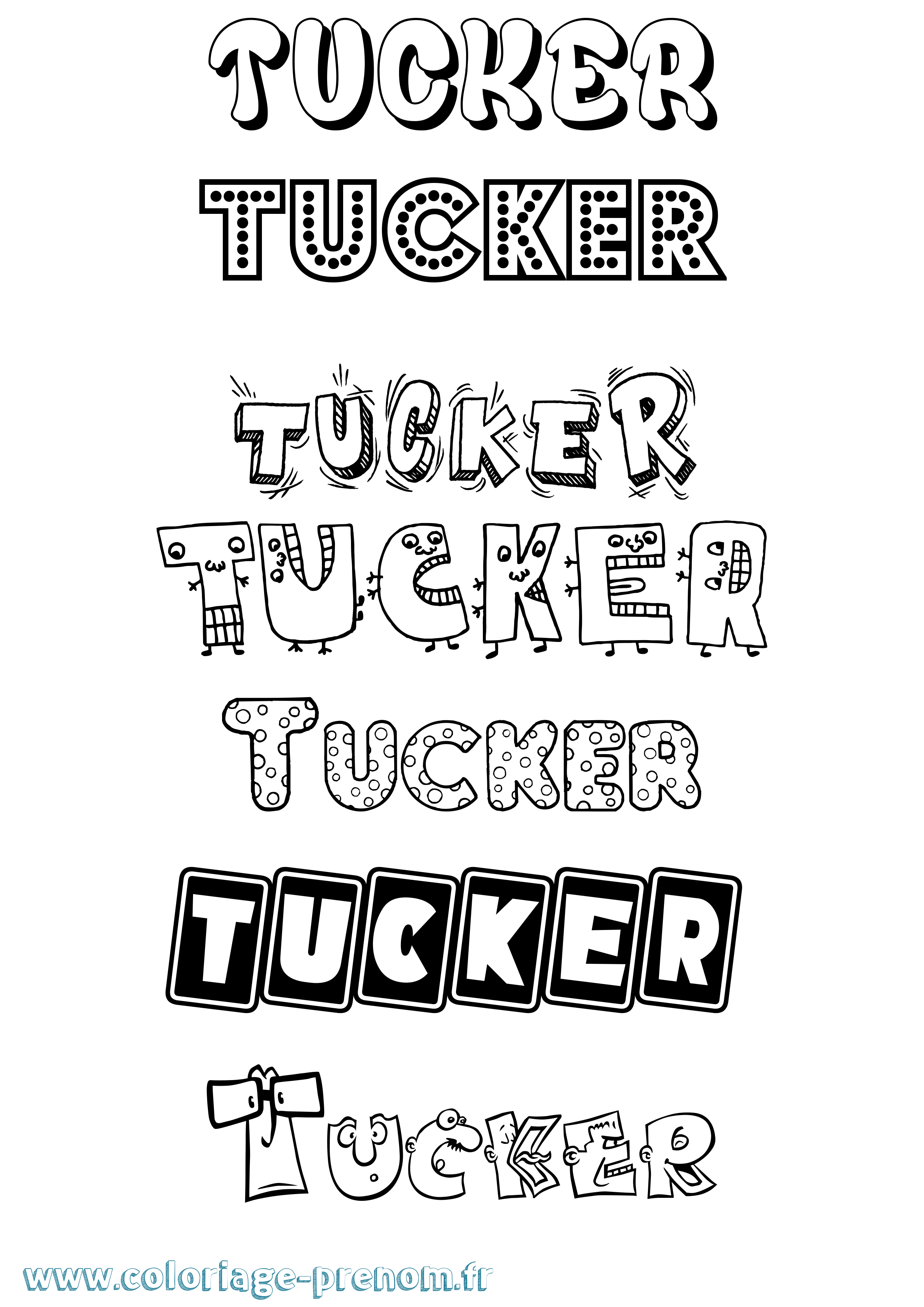 Coloriage Tucker Fun Coloriage prénom Tucker Fun
