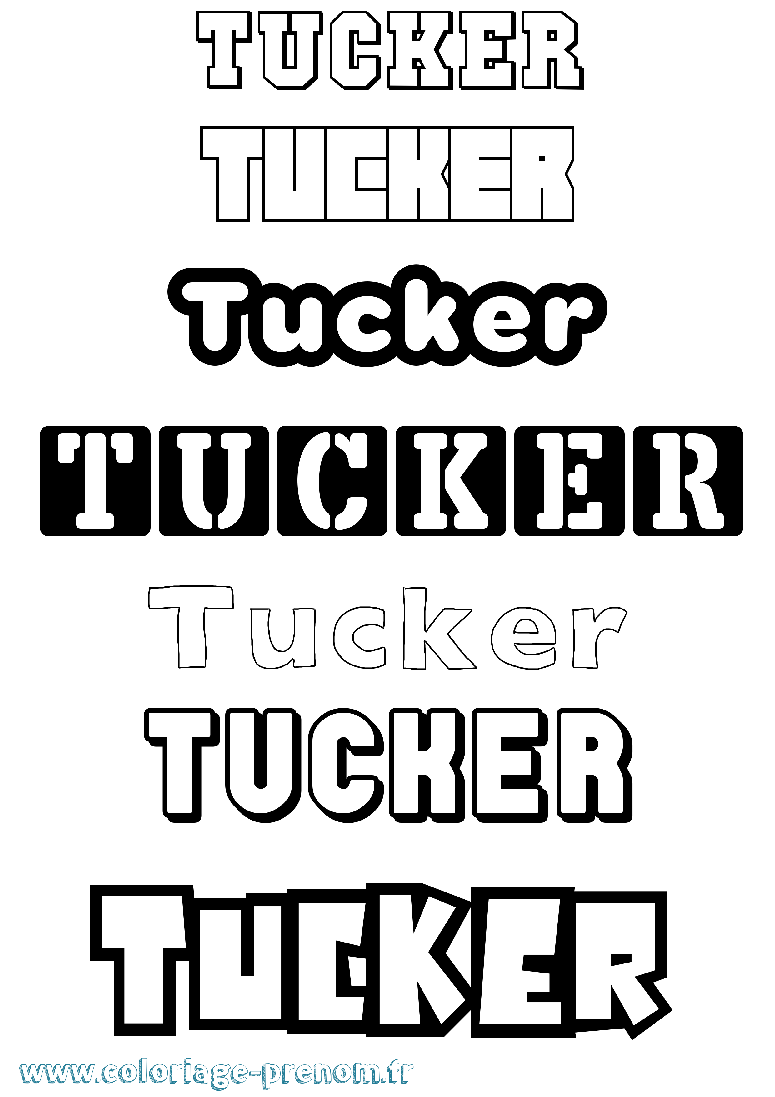 Coloriage Tucker Simple Coloriage prénom Tucker Simple