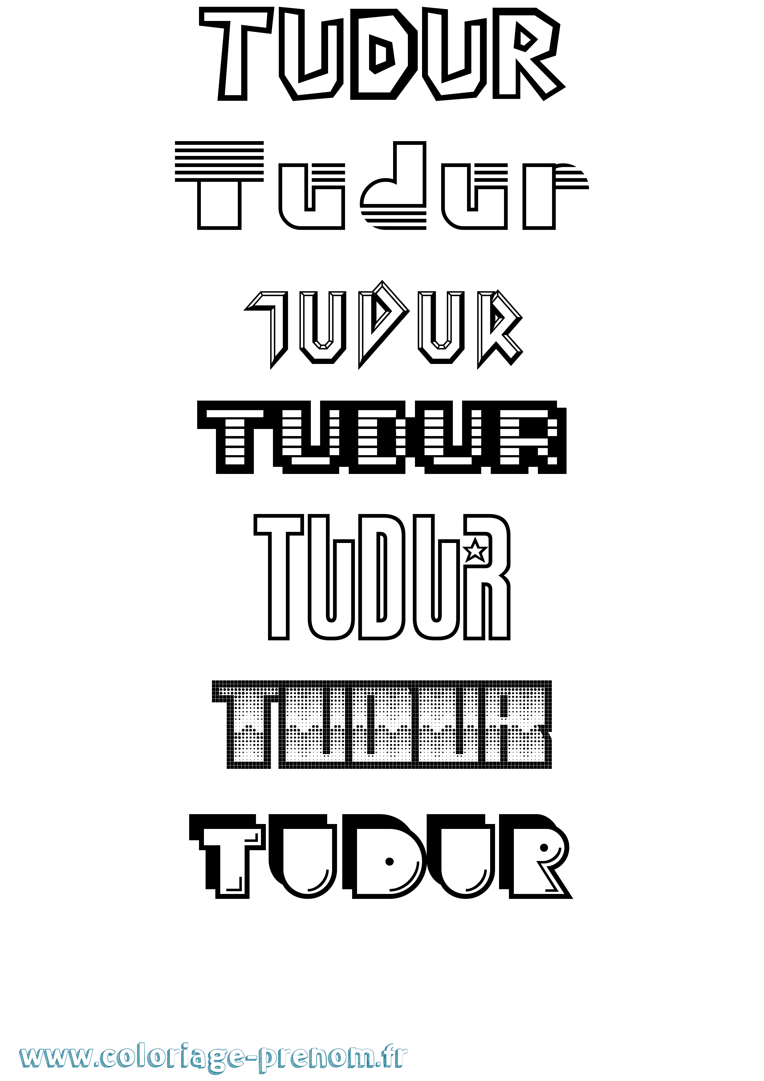 Coloriage Tudur Jeux Vidéos Coloriage prénom Tudur Jeux Vidéos