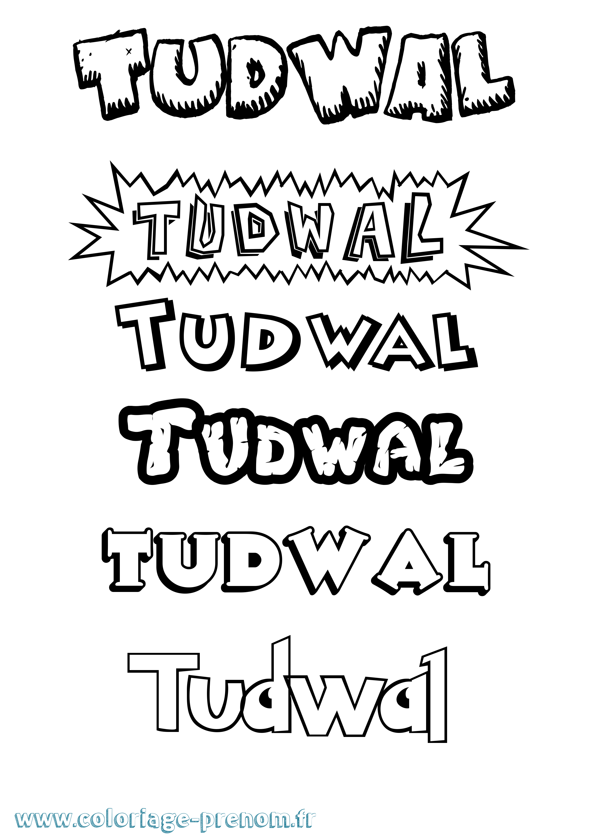 Coloriage Tudwal Dessin Animé Coloriage prénom Tudwal Dessin Animé