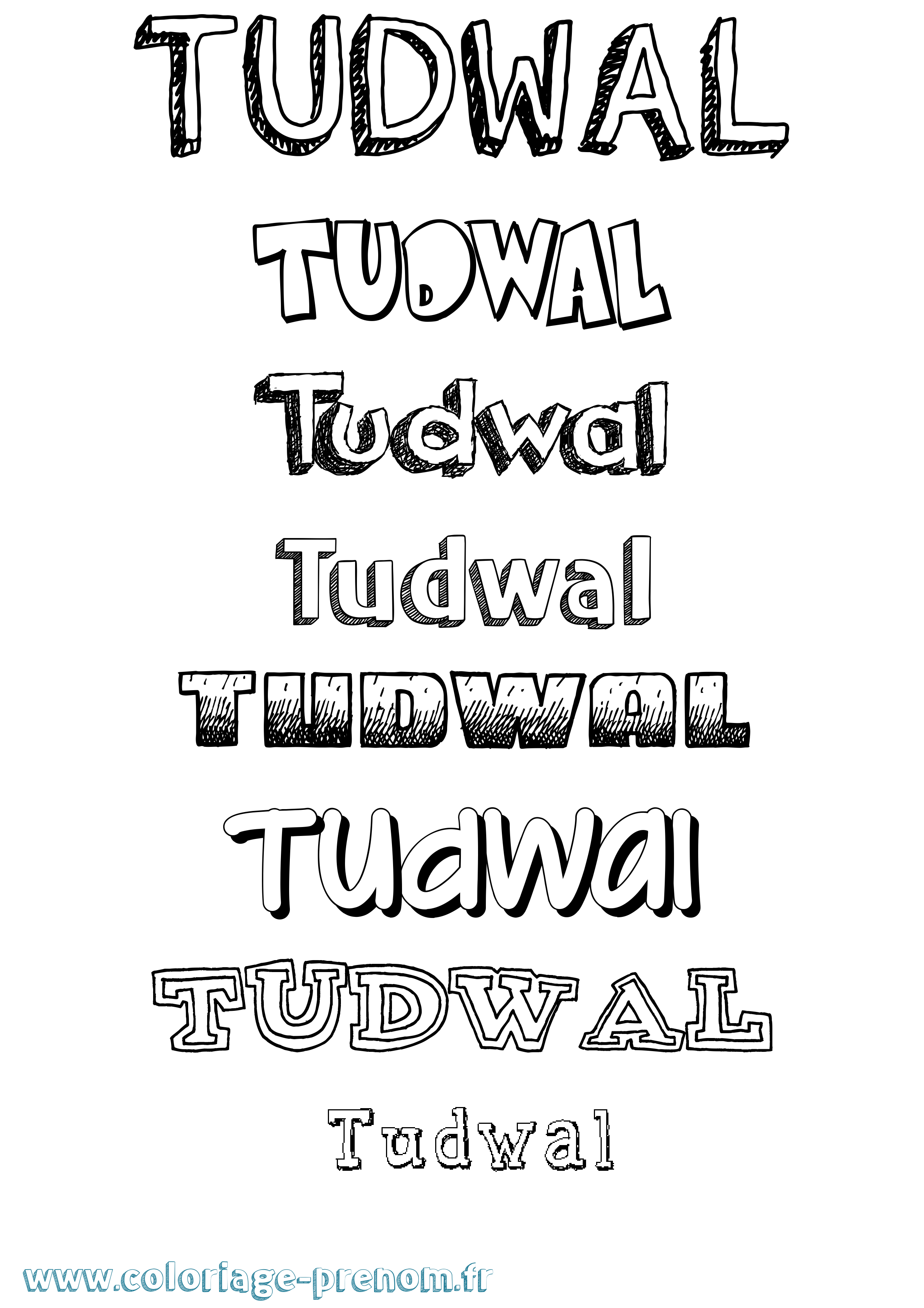 Coloriage Tudwal Dessiné Coloriage prénom Tudwal Dessiné