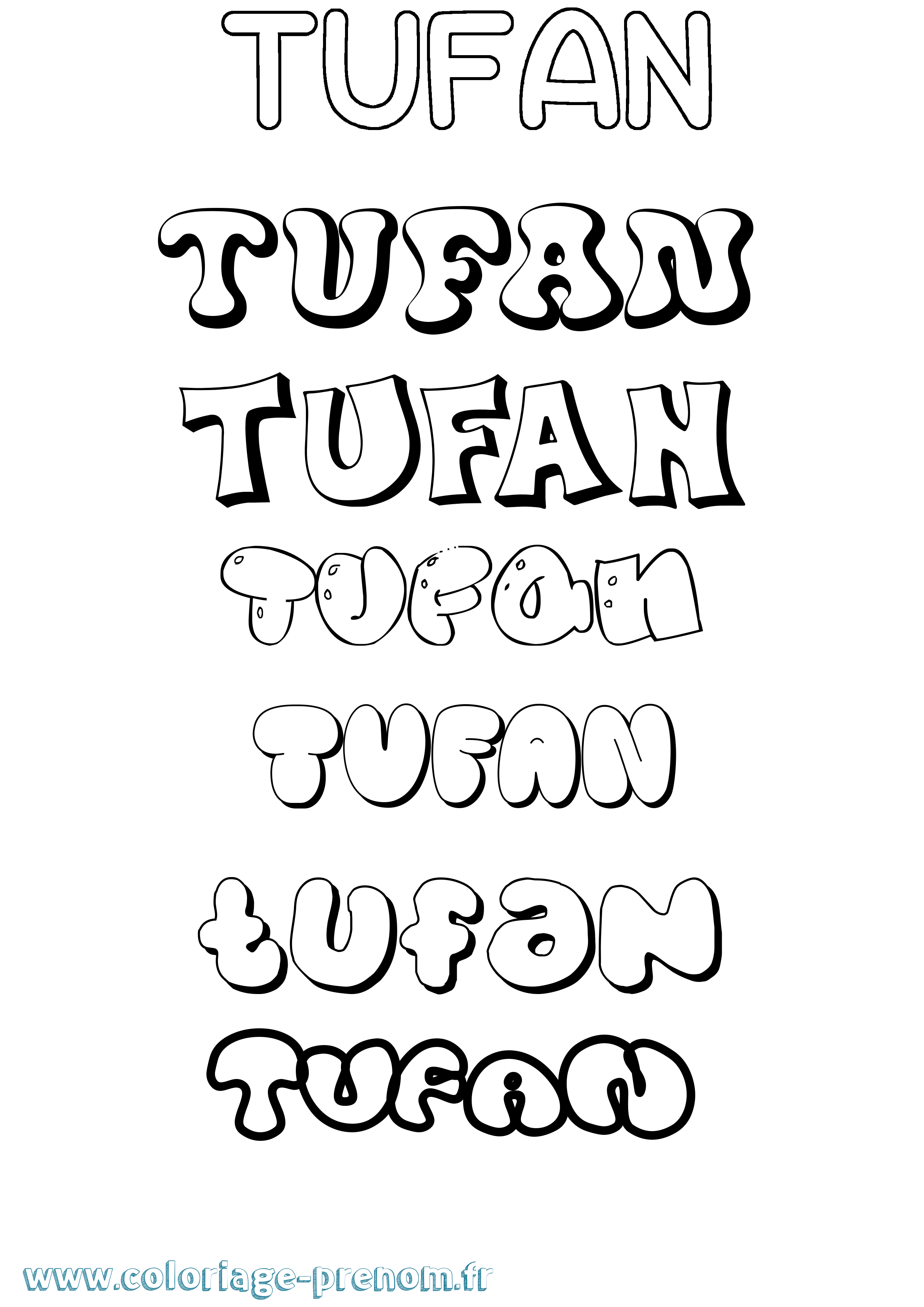 Coloriage Tufan Bubble Coloriage prénom Tufan Bubble
