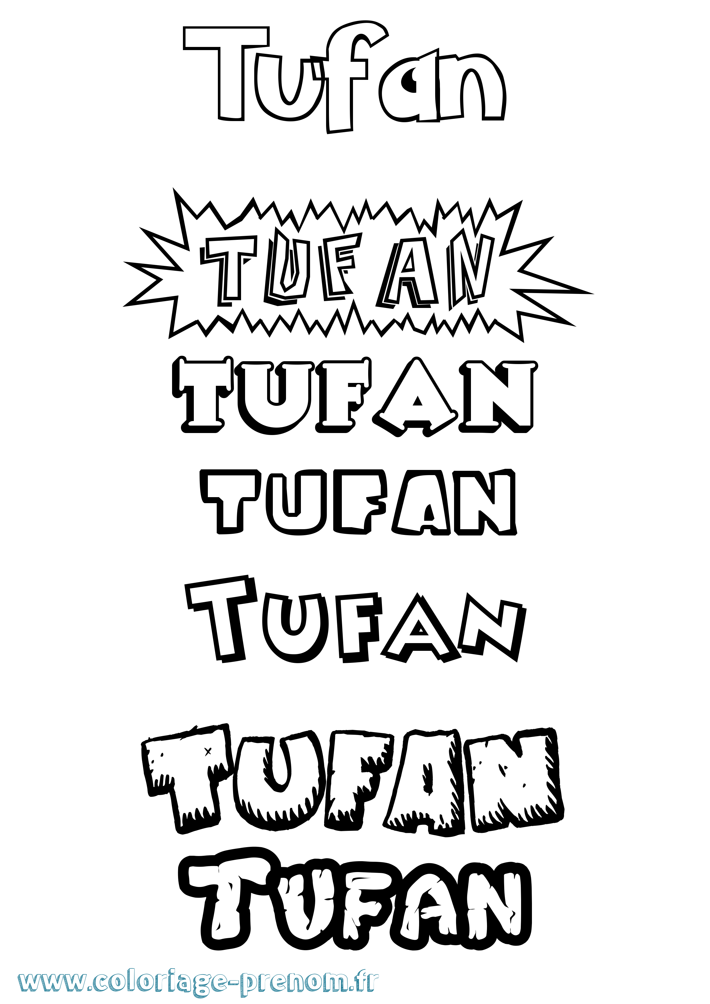 Coloriage Tufan Dessin Animé Coloriage prénom Tufan Dessin Animé