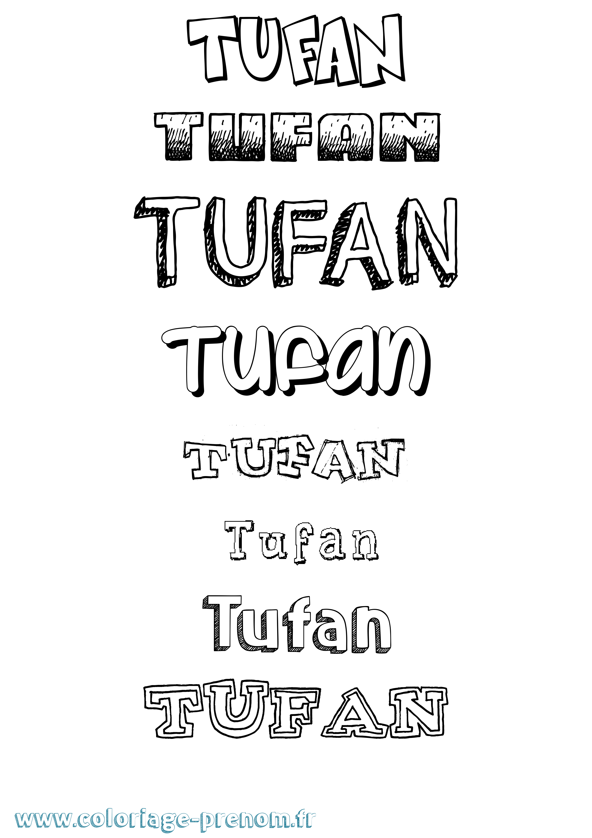 Coloriage Tufan Dessiné Coloriage prénom Tufan Dessiné