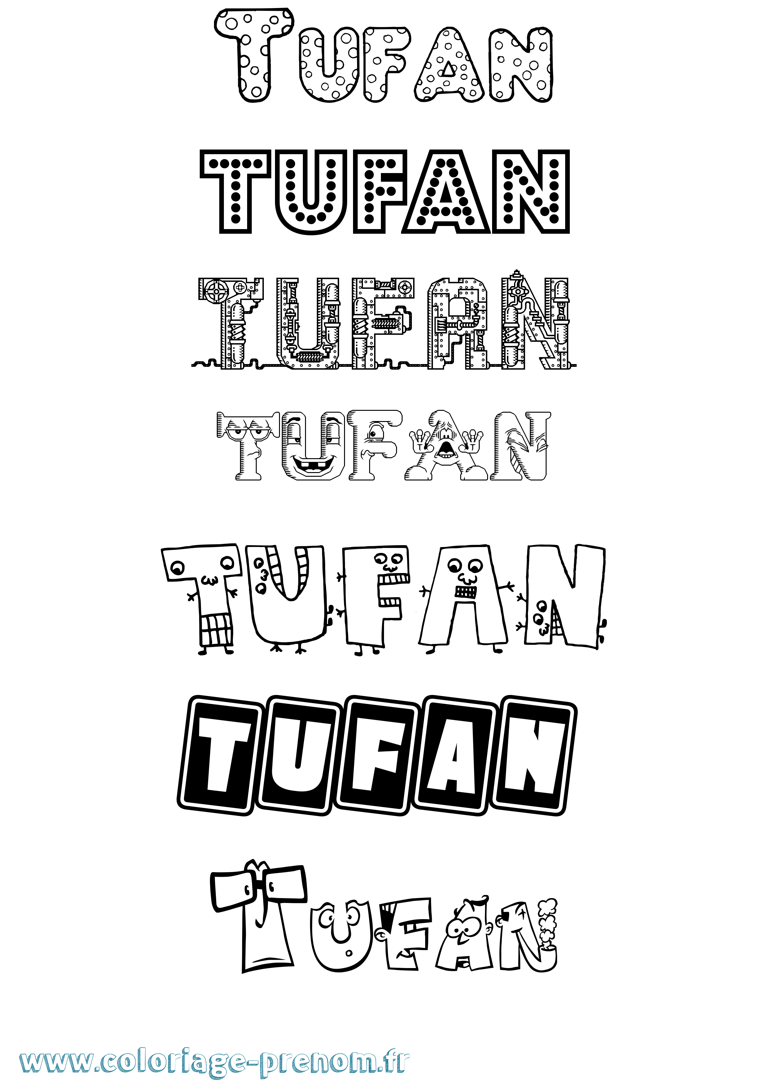 Coloriage Tufan Fun Coloriage prénom Tufan Fun