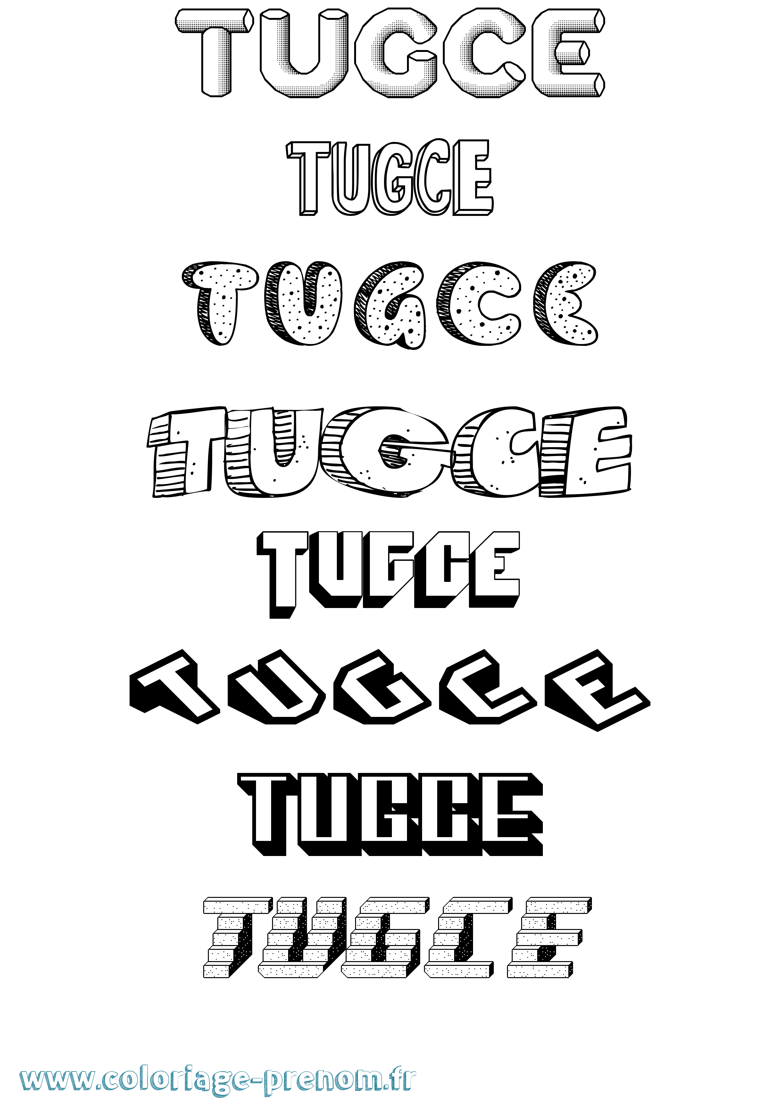 Coloriage Tugce Effet 3D Coloriage prénom Tugce Effet 3D