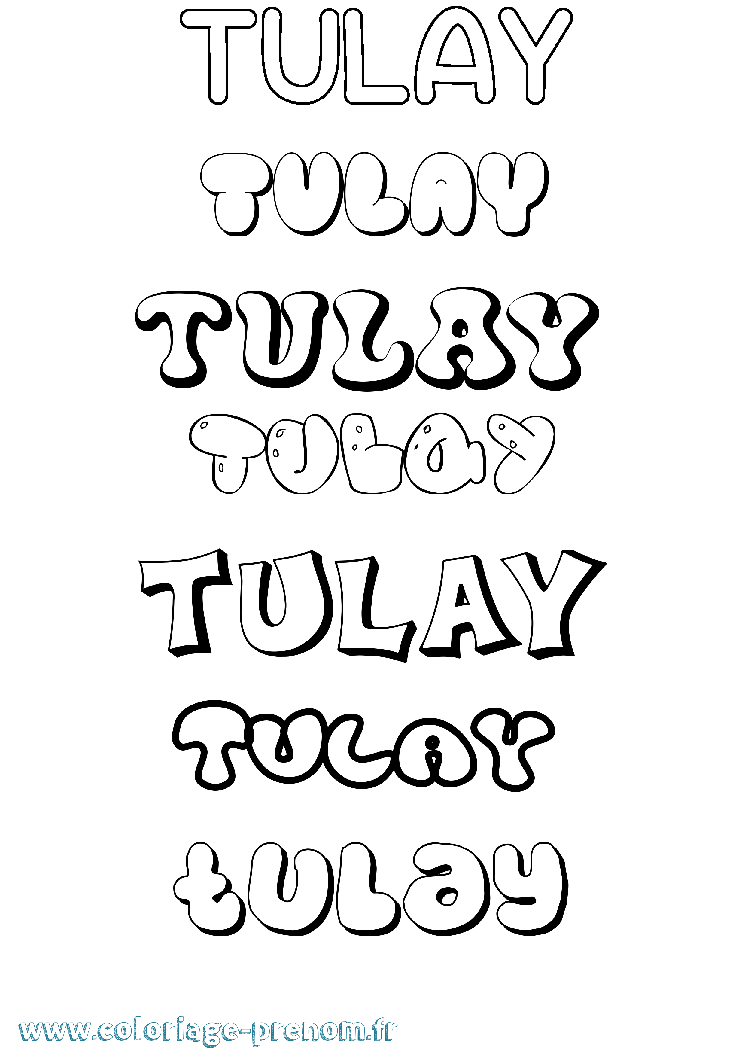 Coloriage Tulay Bubble Coloriage prénom Tulay Bubble
