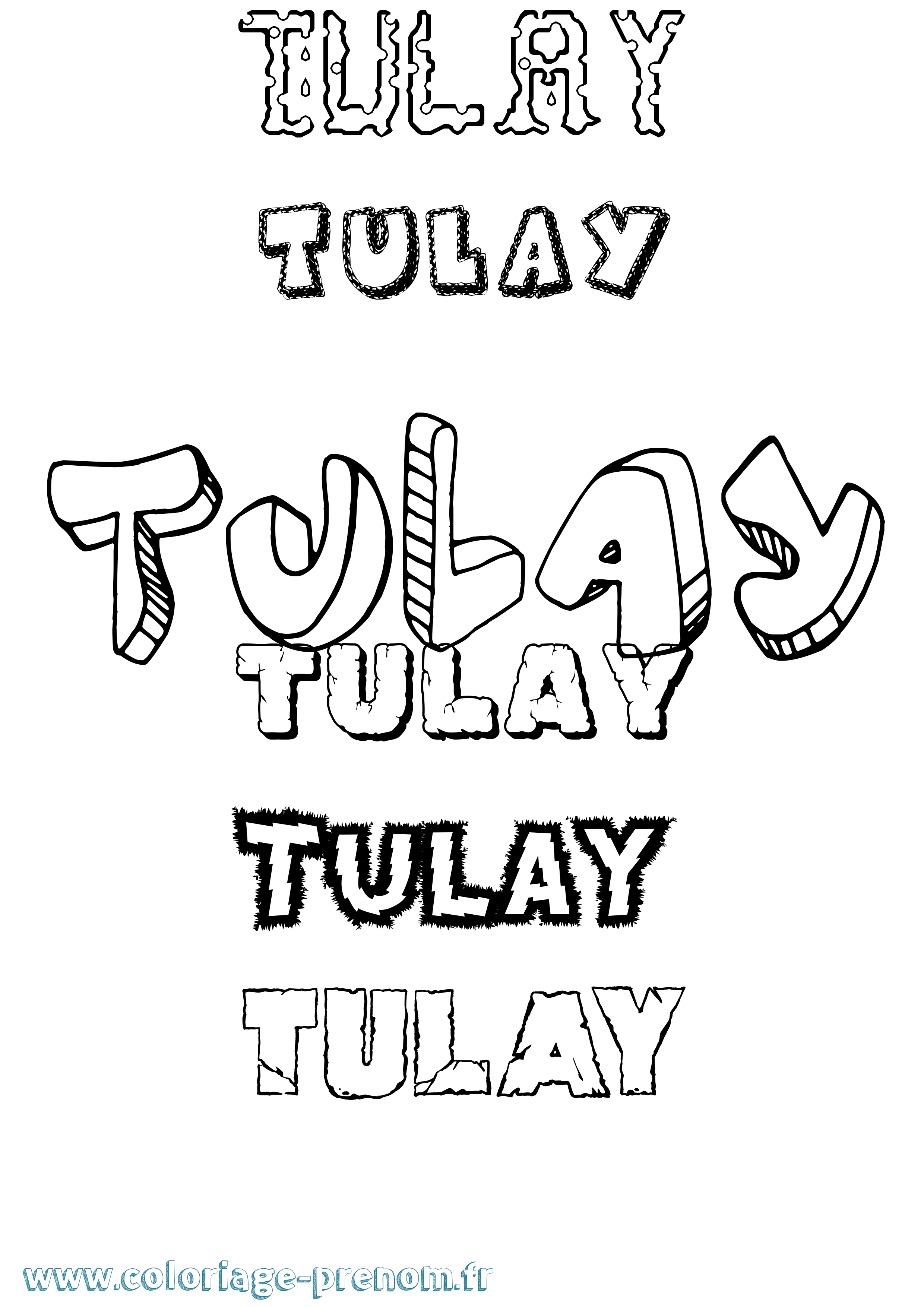 Coloriage Tulay Destructuré Coloriage prénom Tulay Destructuré