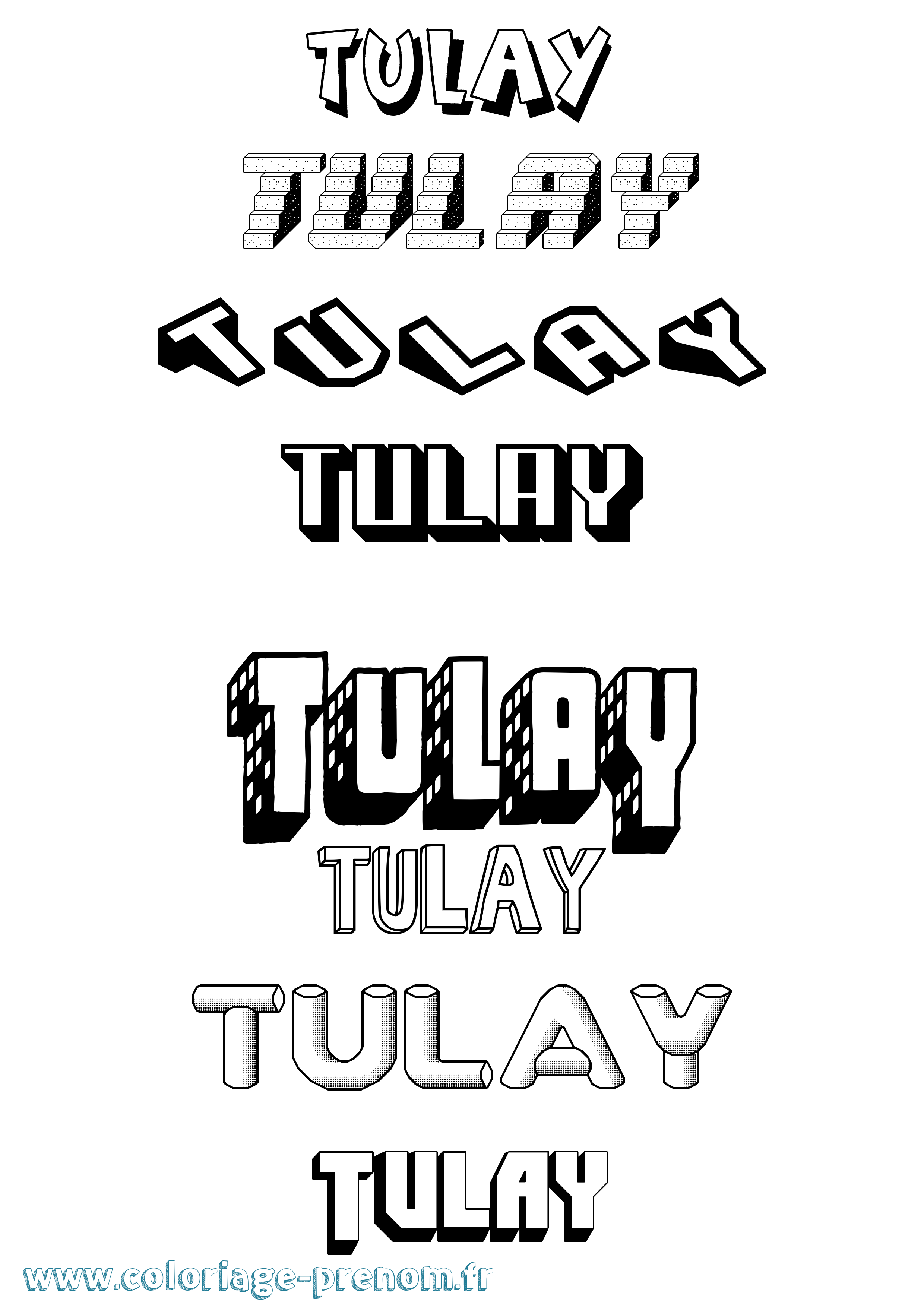 Coloriage Tulay Effet 3D Coloriage prénom Tulay Effet 3D