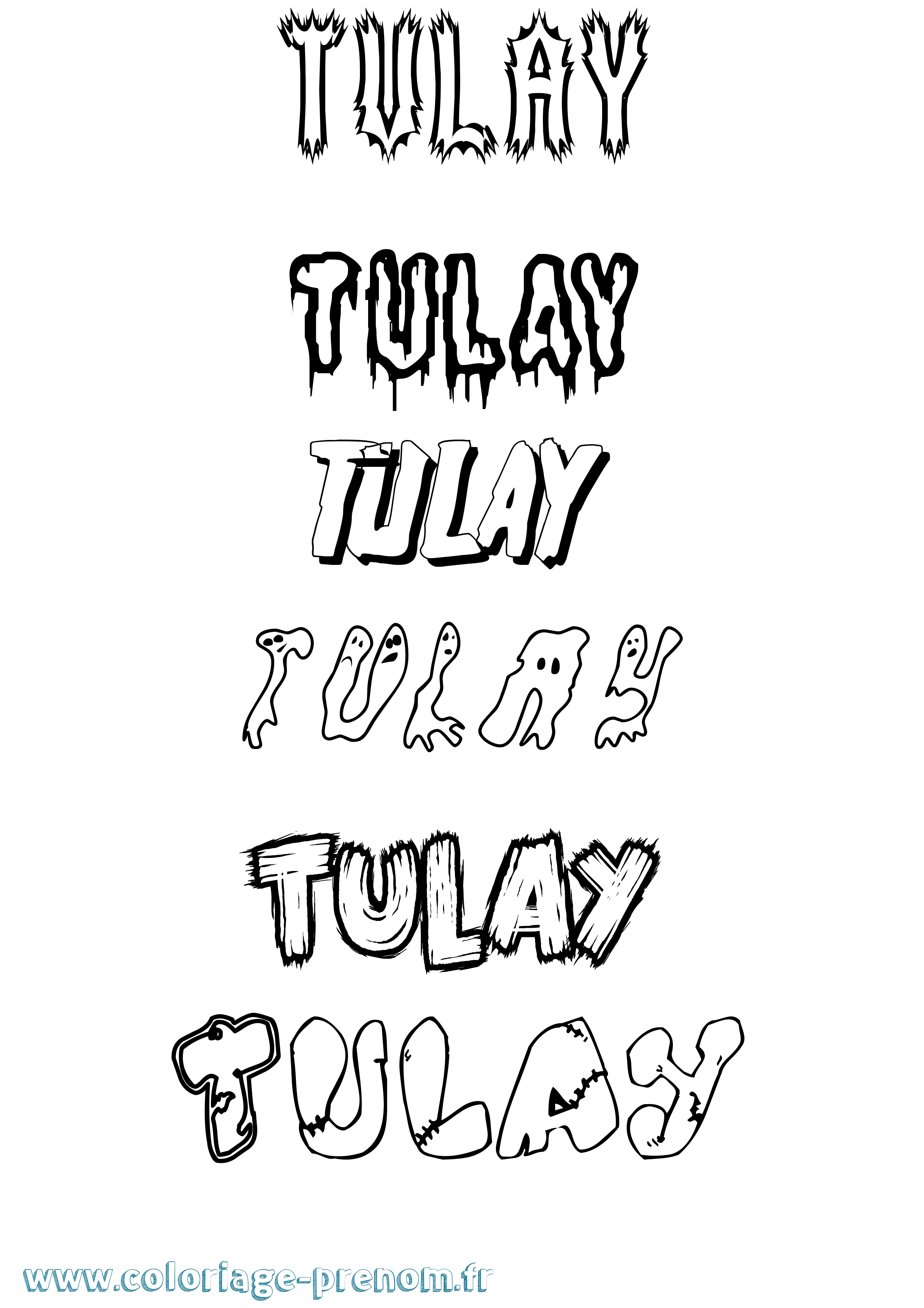 Coloriage Tulay Frisson Coloriage prénom Tulay Frisson