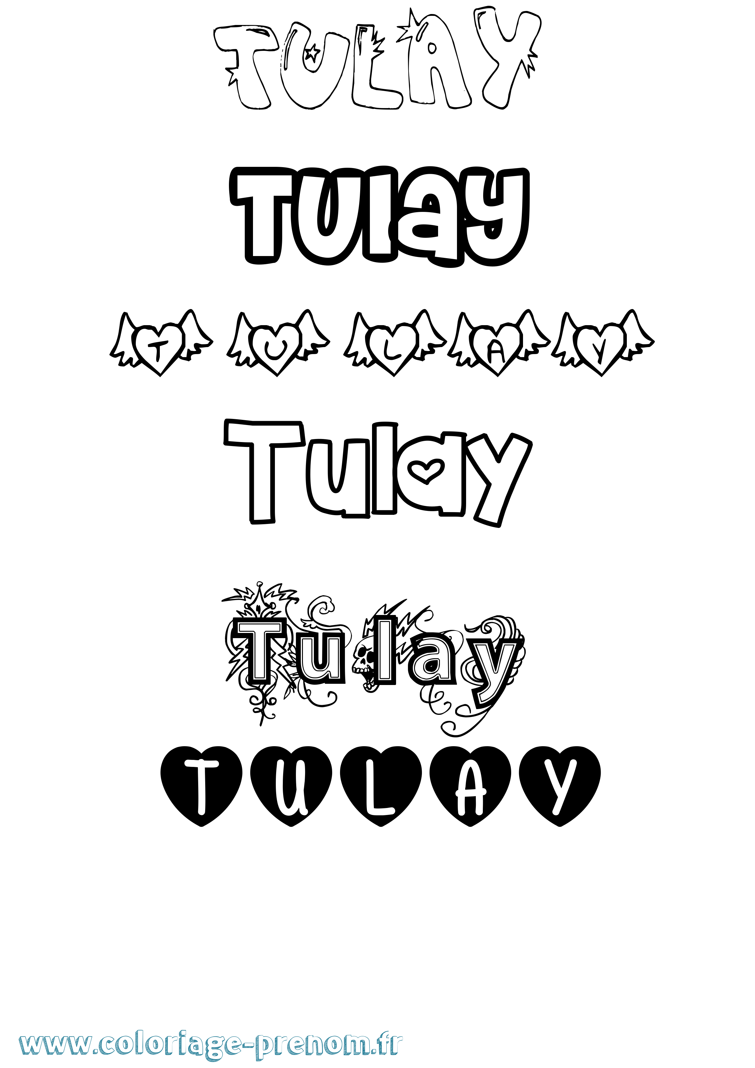 Coloriage Tulay Girly Coloriage prénom Tulay Girly