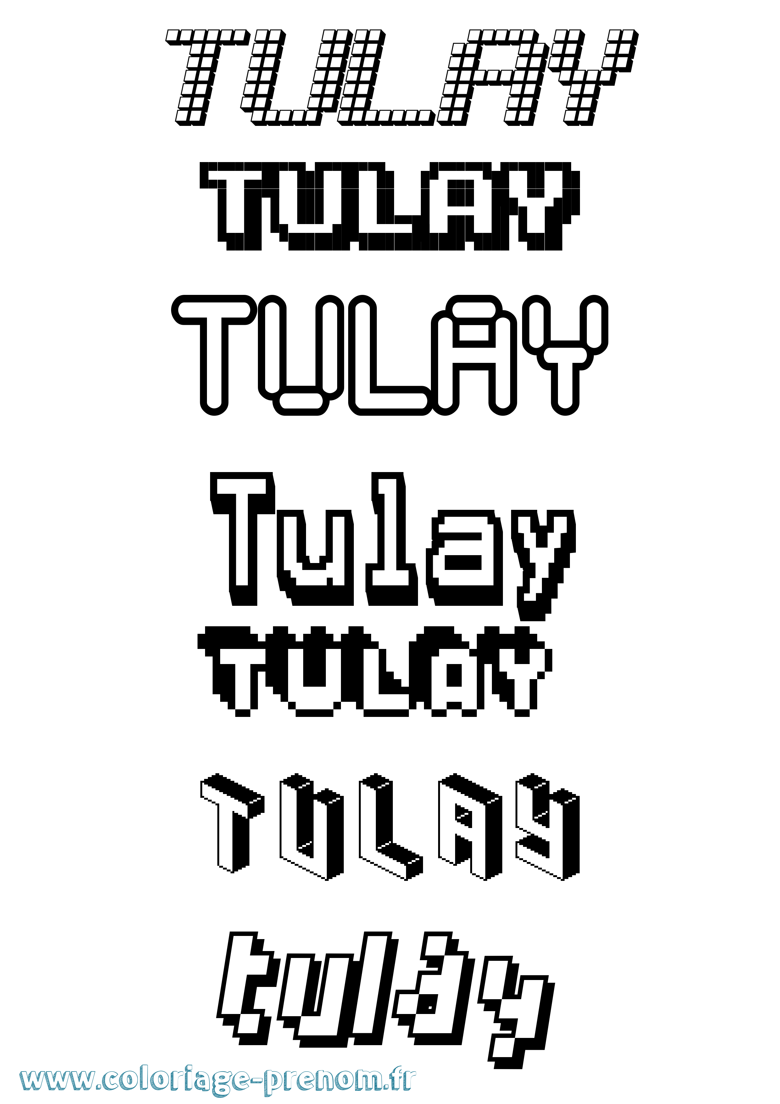 Coloriage Tulay Pixel Coloriage prénom Tulay Pixel