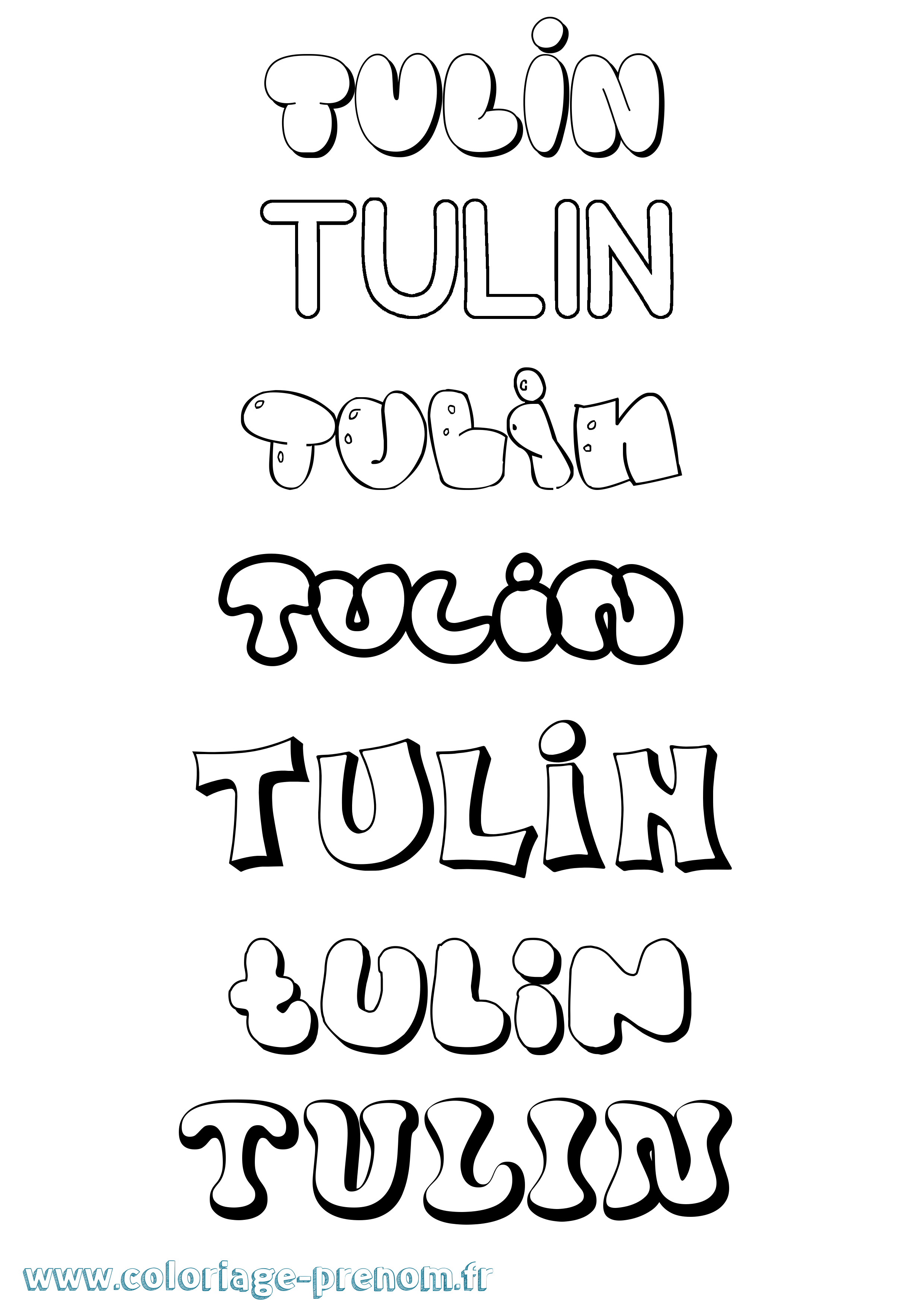 Coloriage Tulin Bubble Coloriage prénom Tulin Bubble