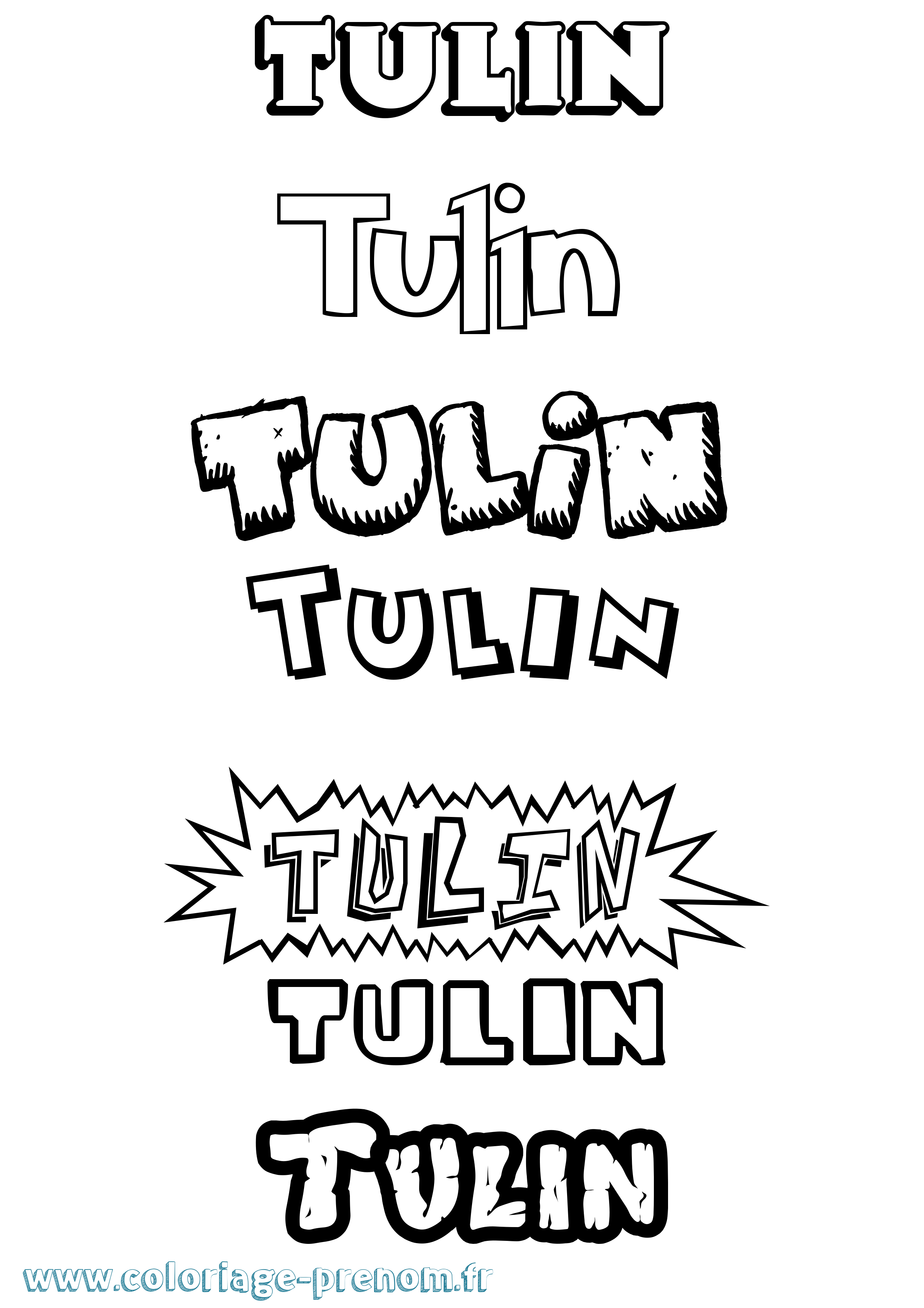 Coloriage Tulin Dessin Animé Coloriage prénom Tulin Dessin Animé