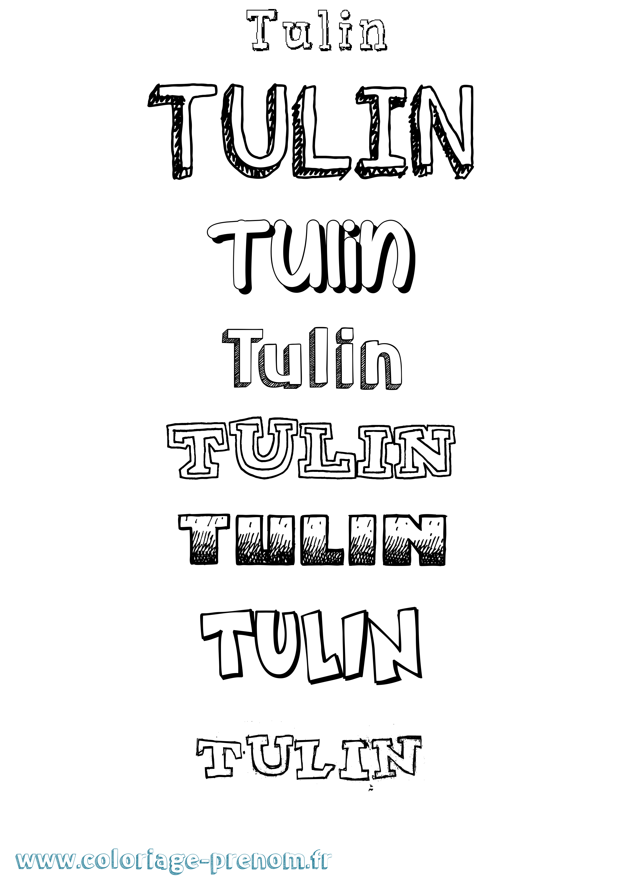 Coloriage Tulin Dessiné Coloriage prénom Tulin Dessiné