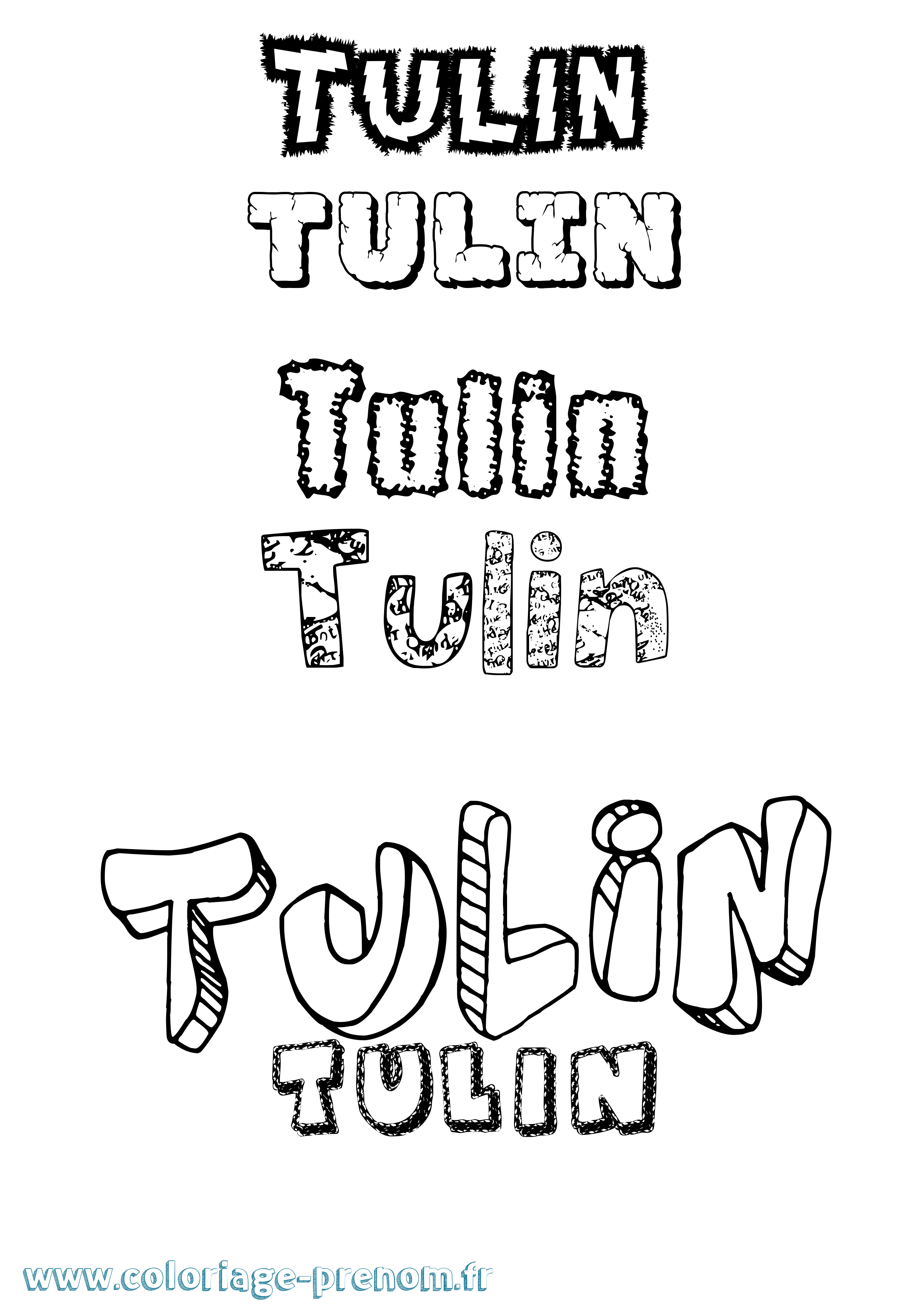 Coloriage Tulin Destructuré Coloriage prénom Tulin Destructuré