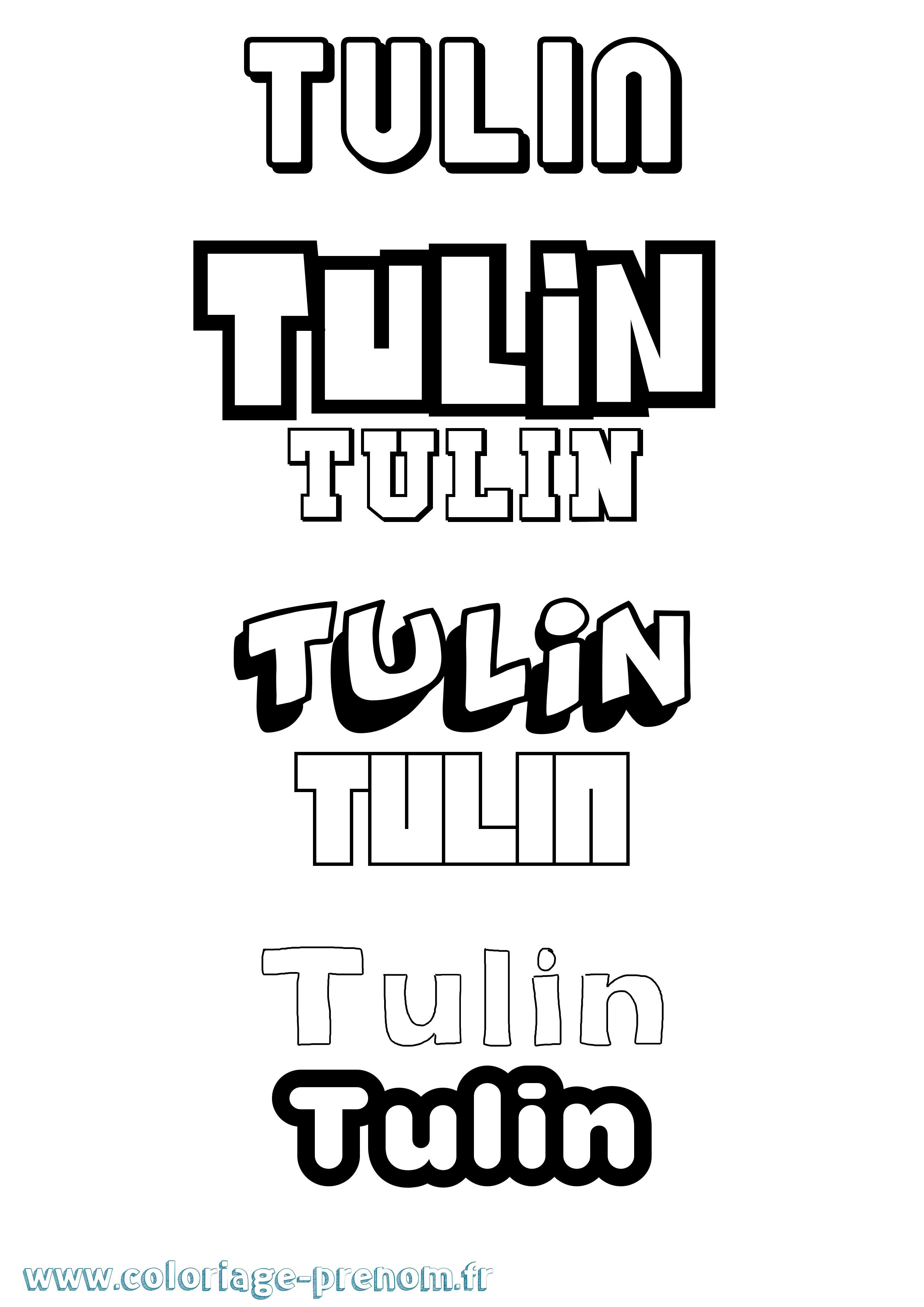 Coloriage Tulin Simple Coloriage prénom Tulin Simple