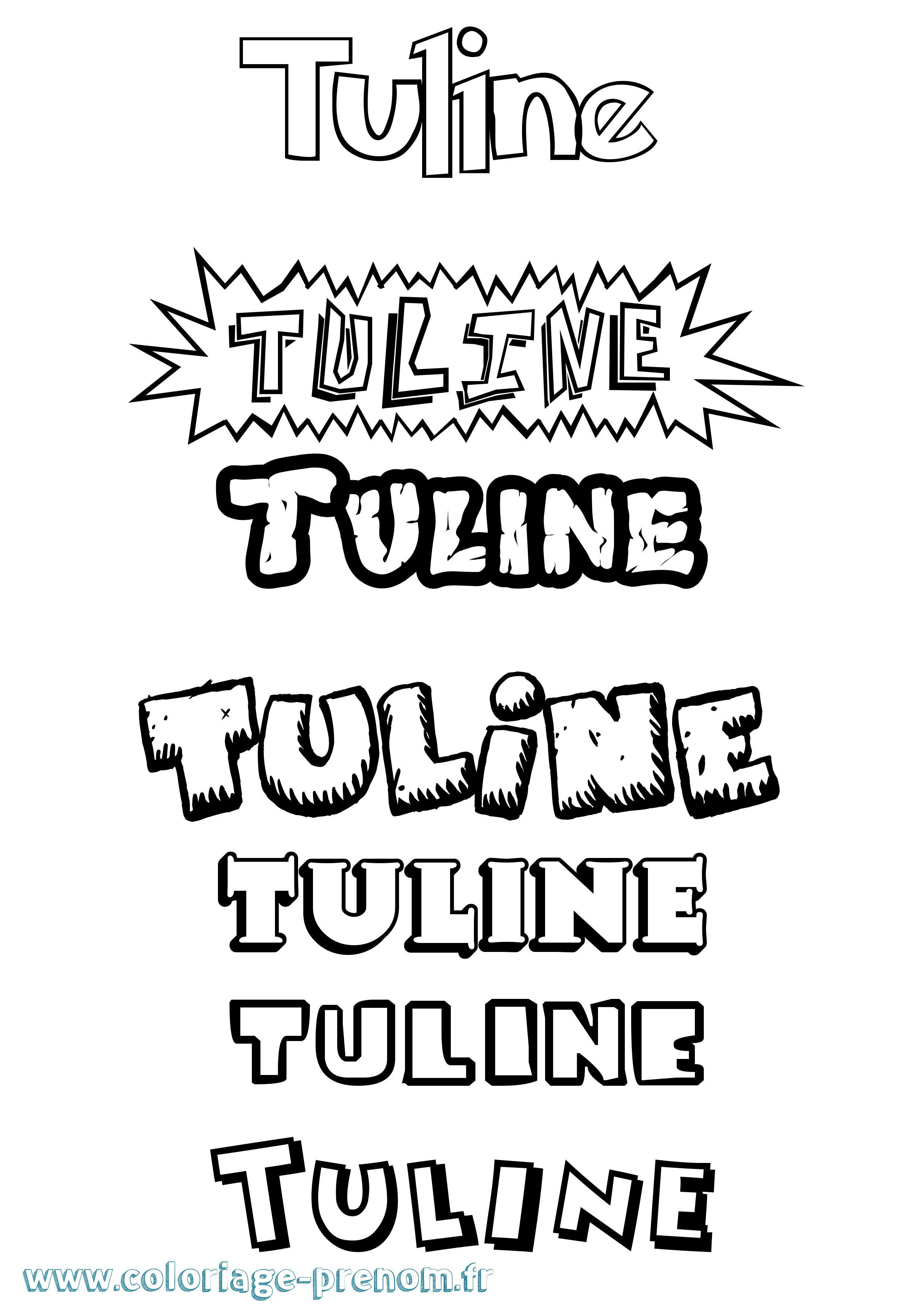Coloriage Tuline Dessin Animé Coloriage prénom Tuline Dessin Animé