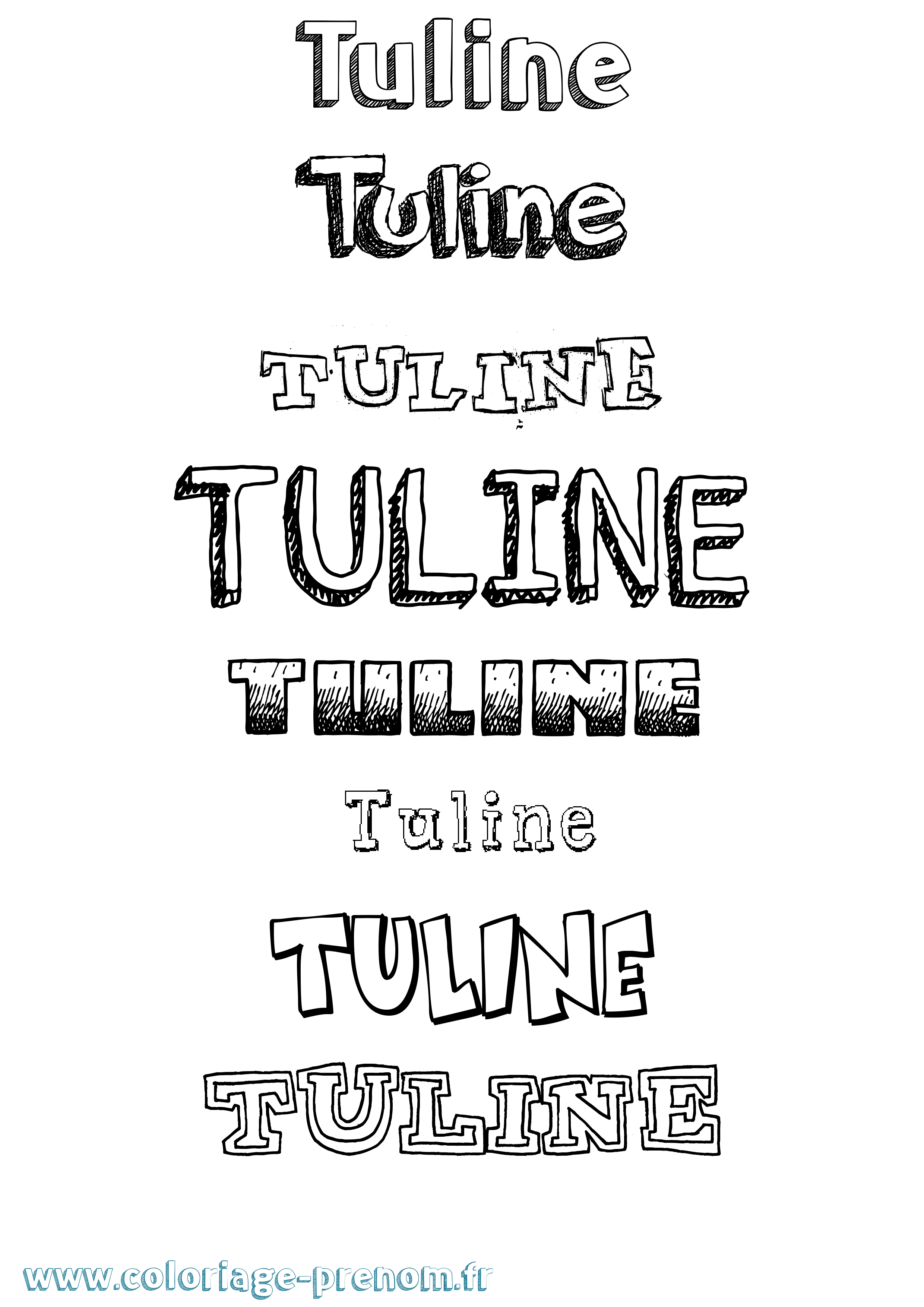 Coloriage Tuline Dessiné Coloriage prénom Tuline Dessiné