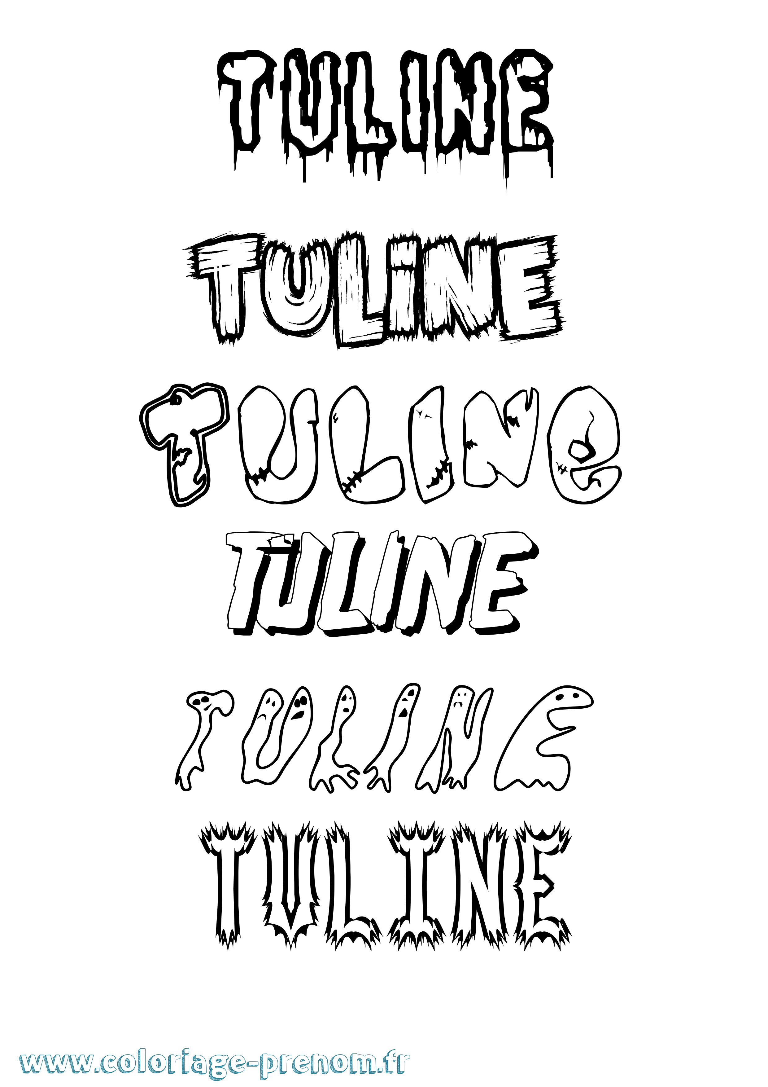 Coloriage Tuline Frisson Coloriage prénom Tuline Frisson