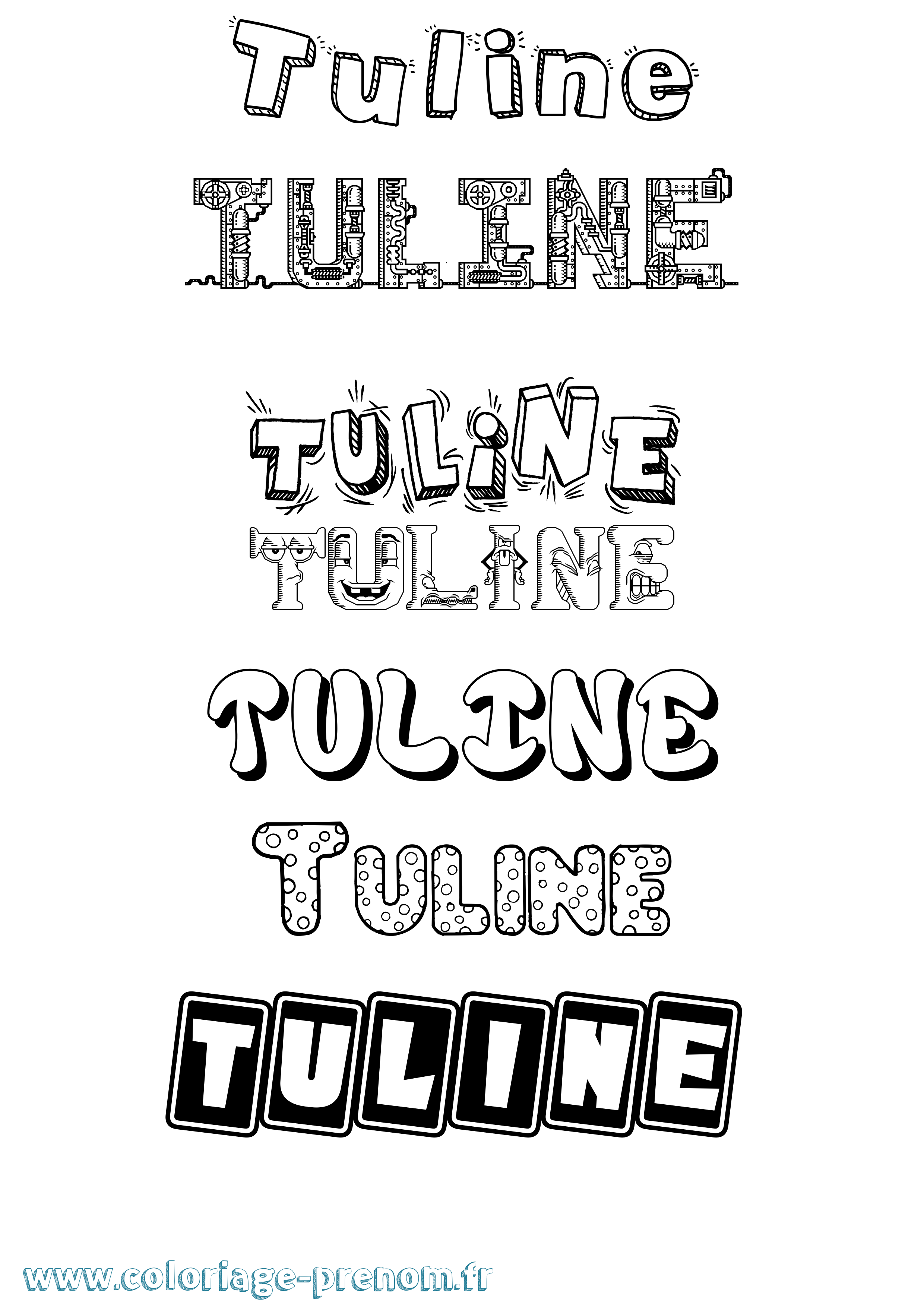 Coloriage Tuline Fun Coloriage prénom Tuline Fun