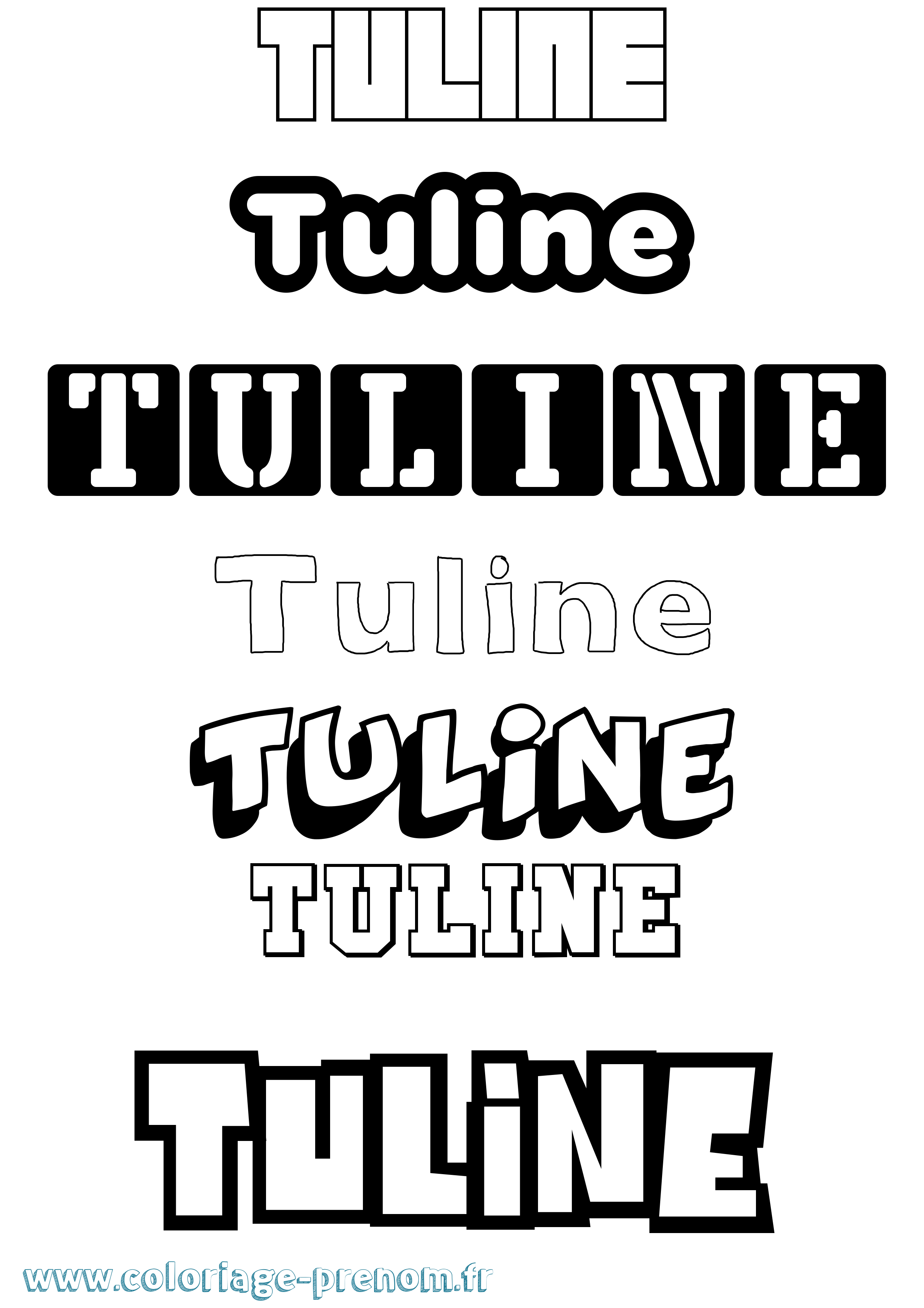 Coloriage Tuline Simple Coloriage prénom Tuline Simple