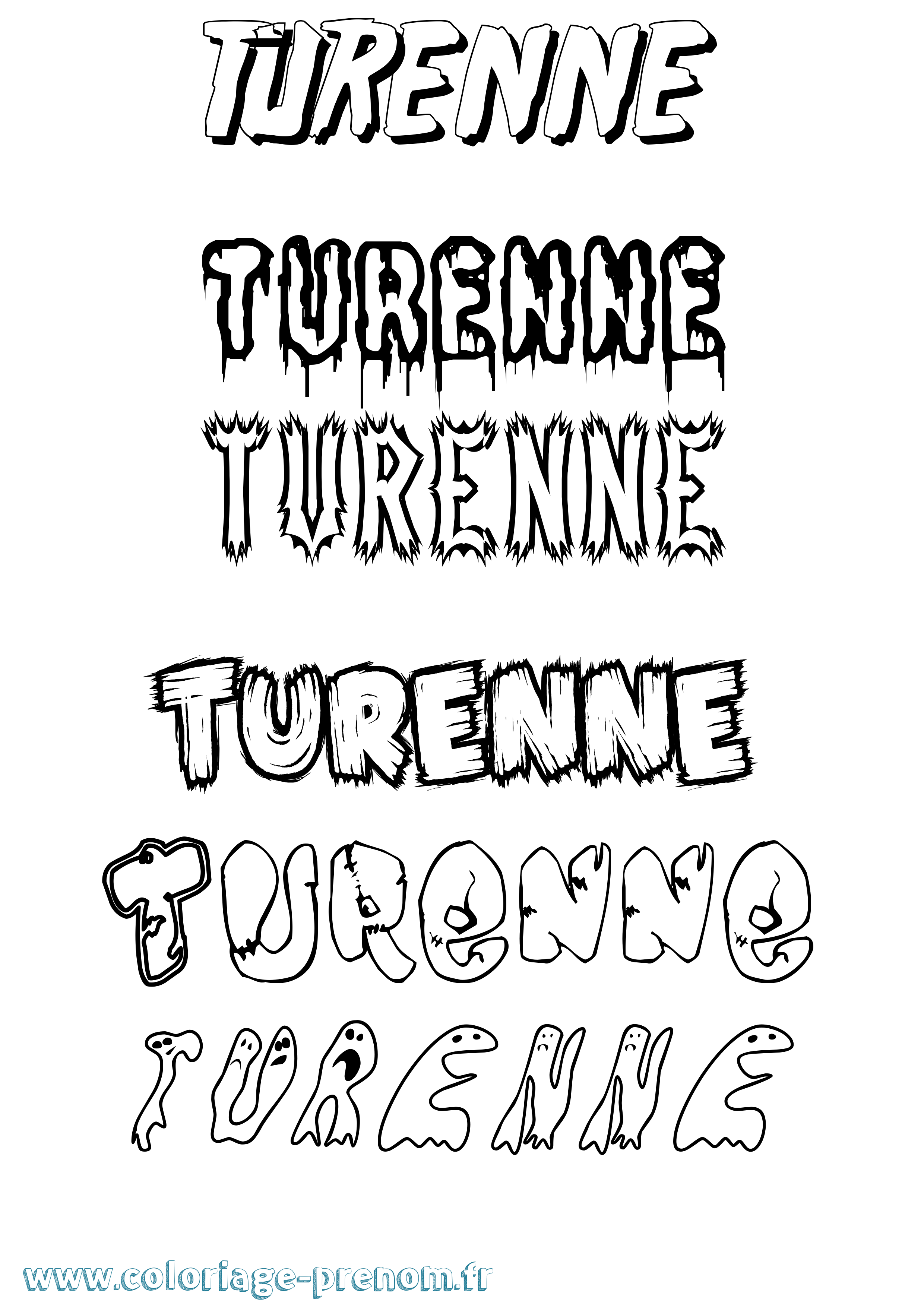 Coloriage Turenne Frisson Coloriage prénom Turenne Frisson