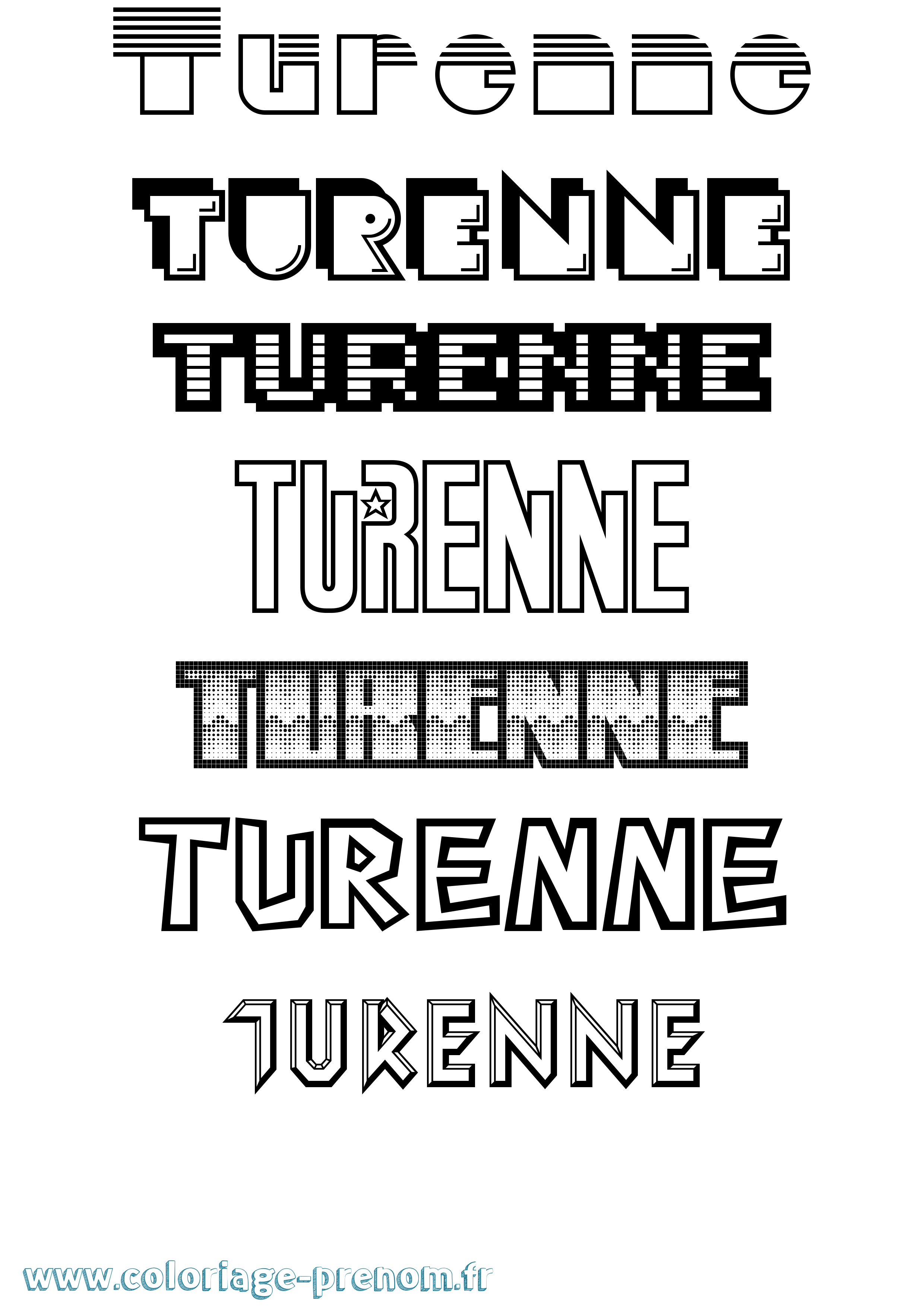 Coloriage Turenne Jeux Vidéos Coloriage prénom Turenne Jeux Vidéos