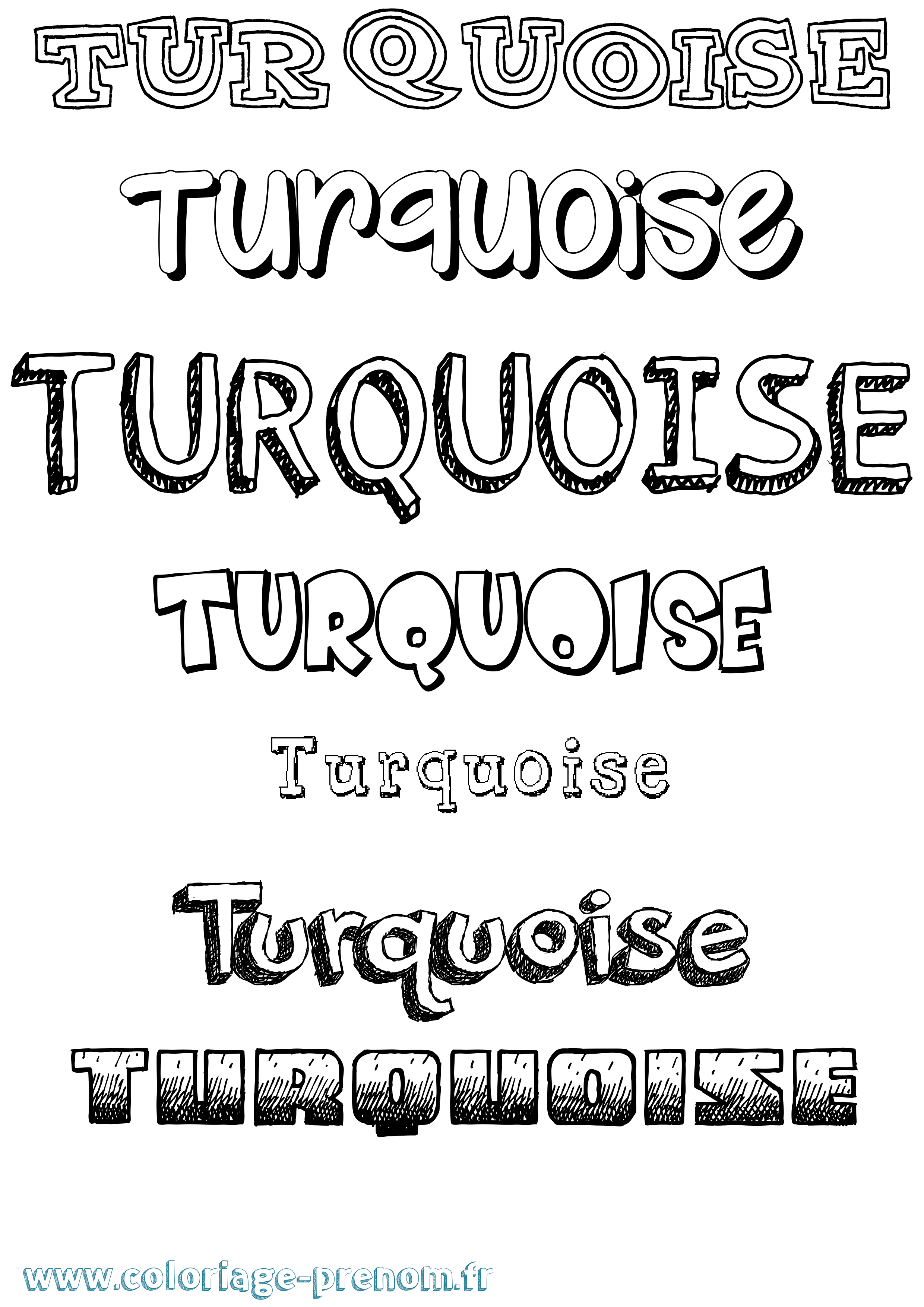 Coloriage Turquoise Dessiné Coloriage prénom Turquoise Dessiné