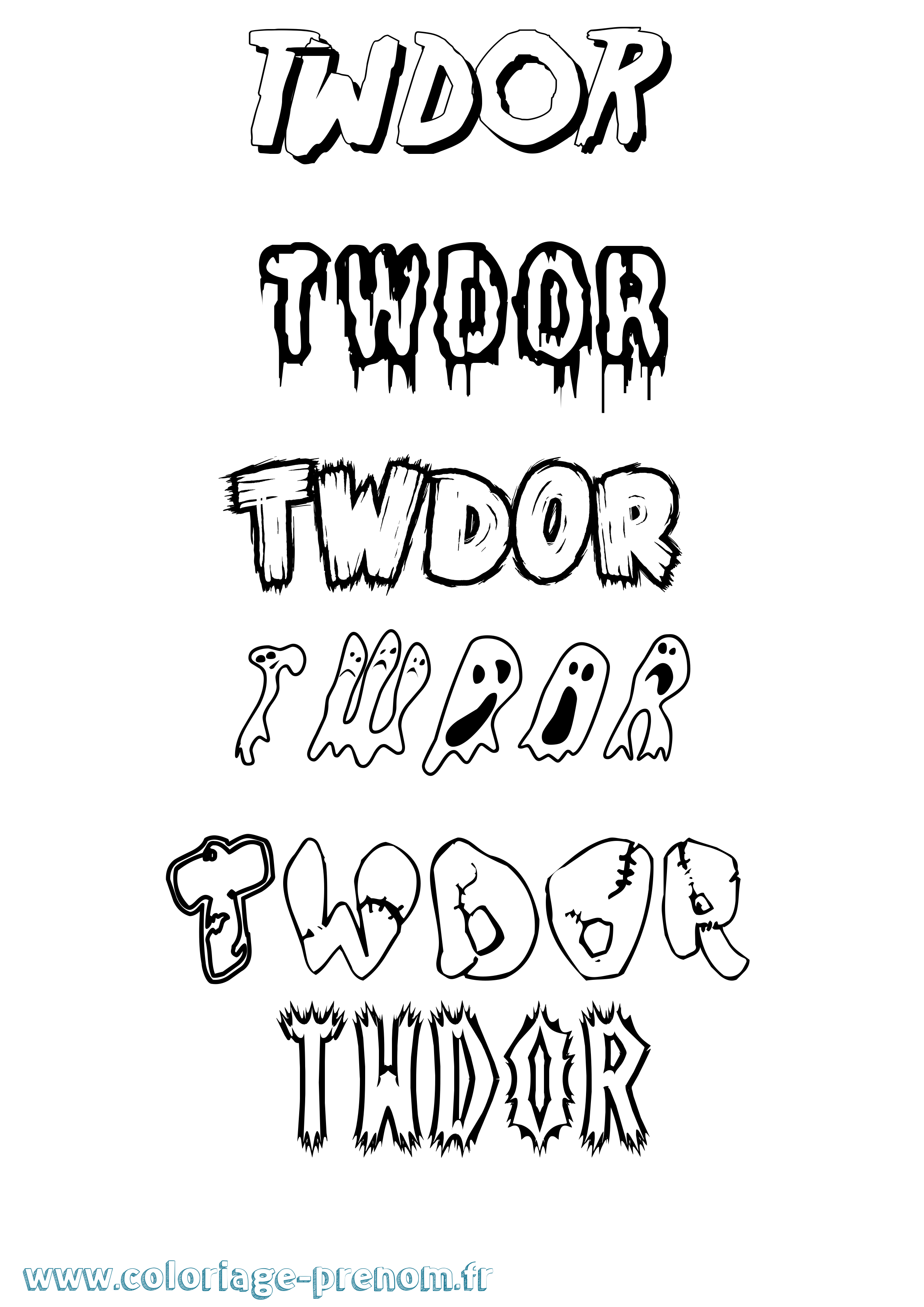 Coloriage Twdor Frisson Coloriage prénom Twdor Frisson