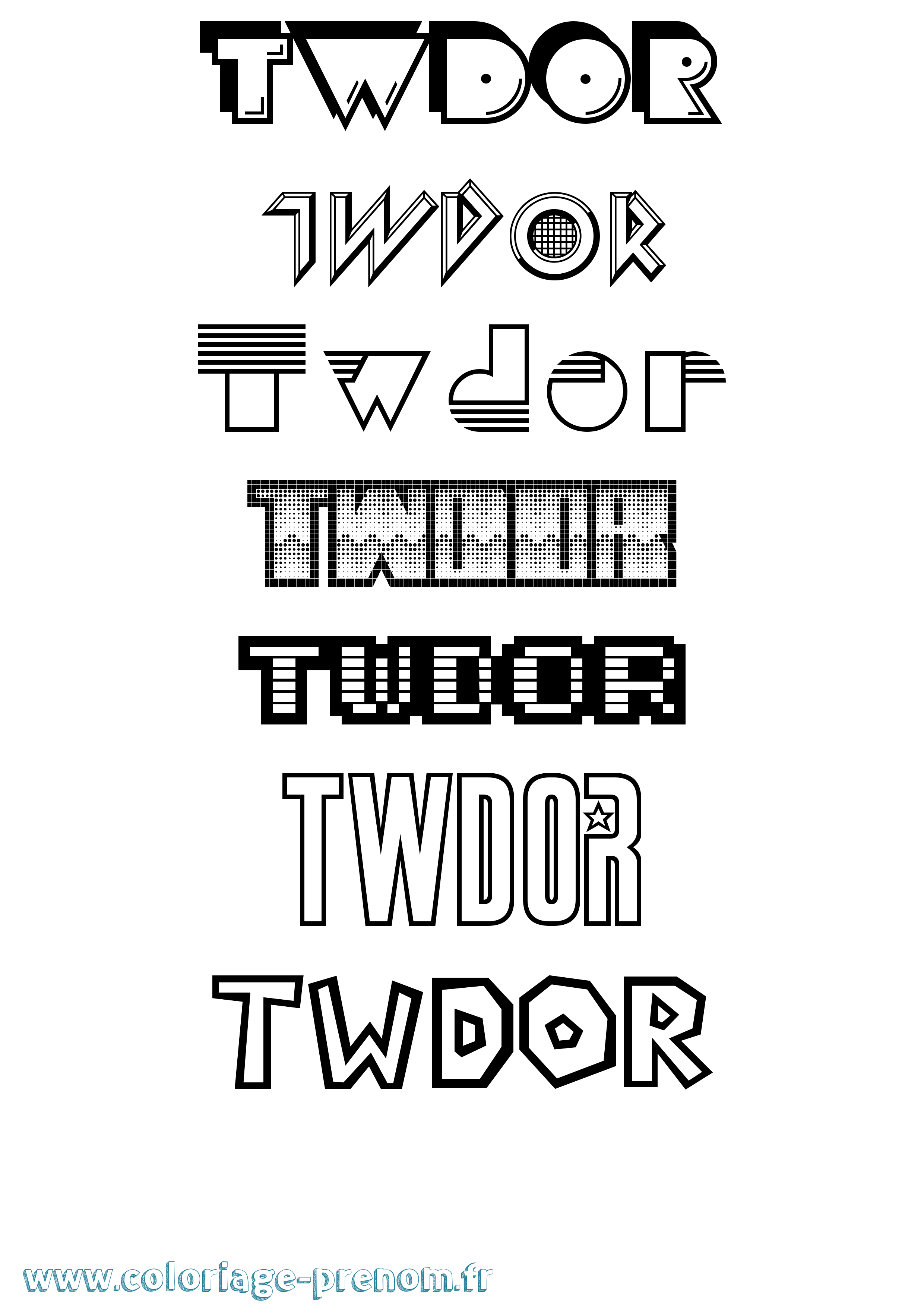 Coloriage Twdor Jeux Vidéos Coloriage prénom Twdor Jeux Vidéos