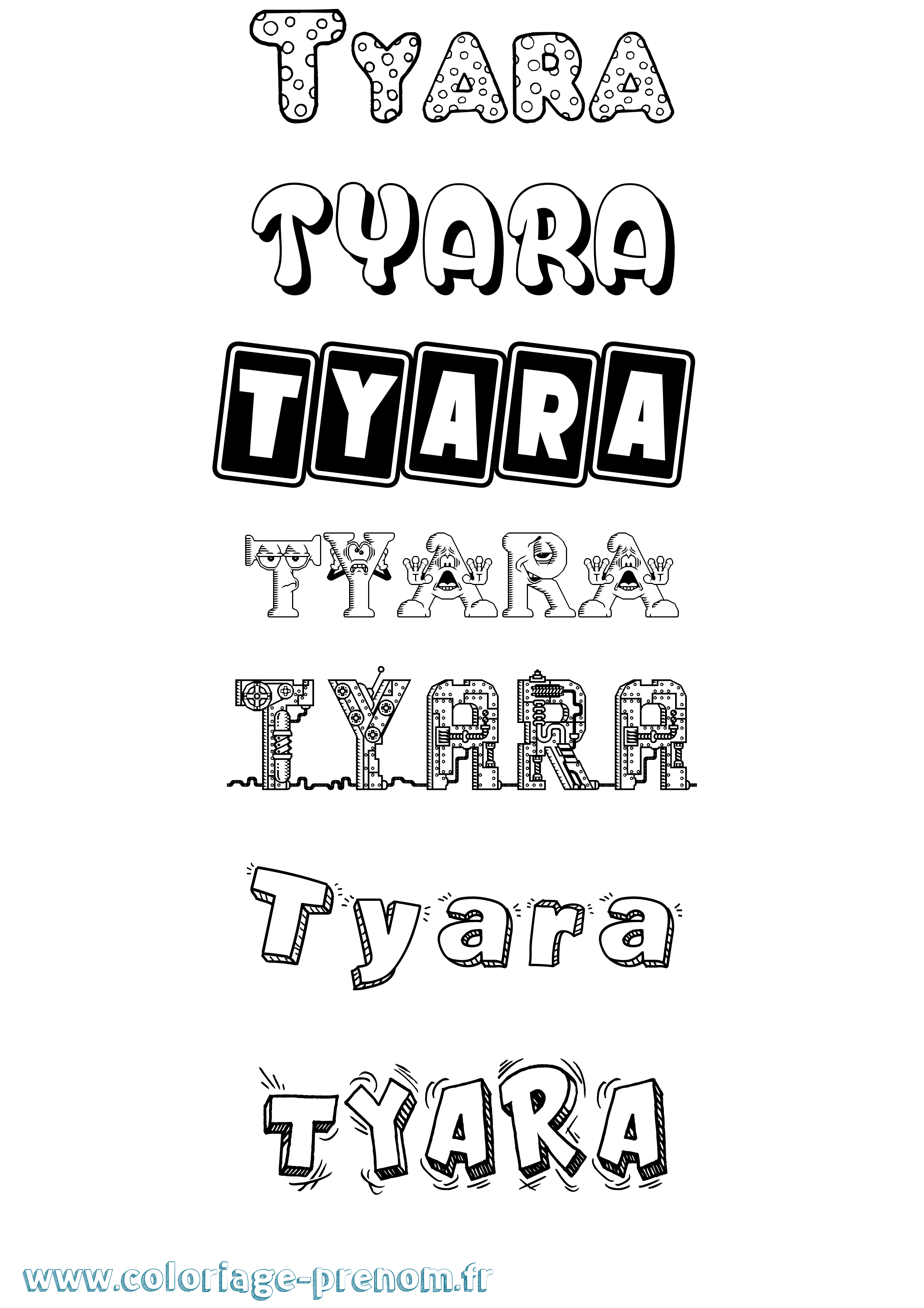 Coloriage Tyara Fun Coloriage prénom Tyara Fun