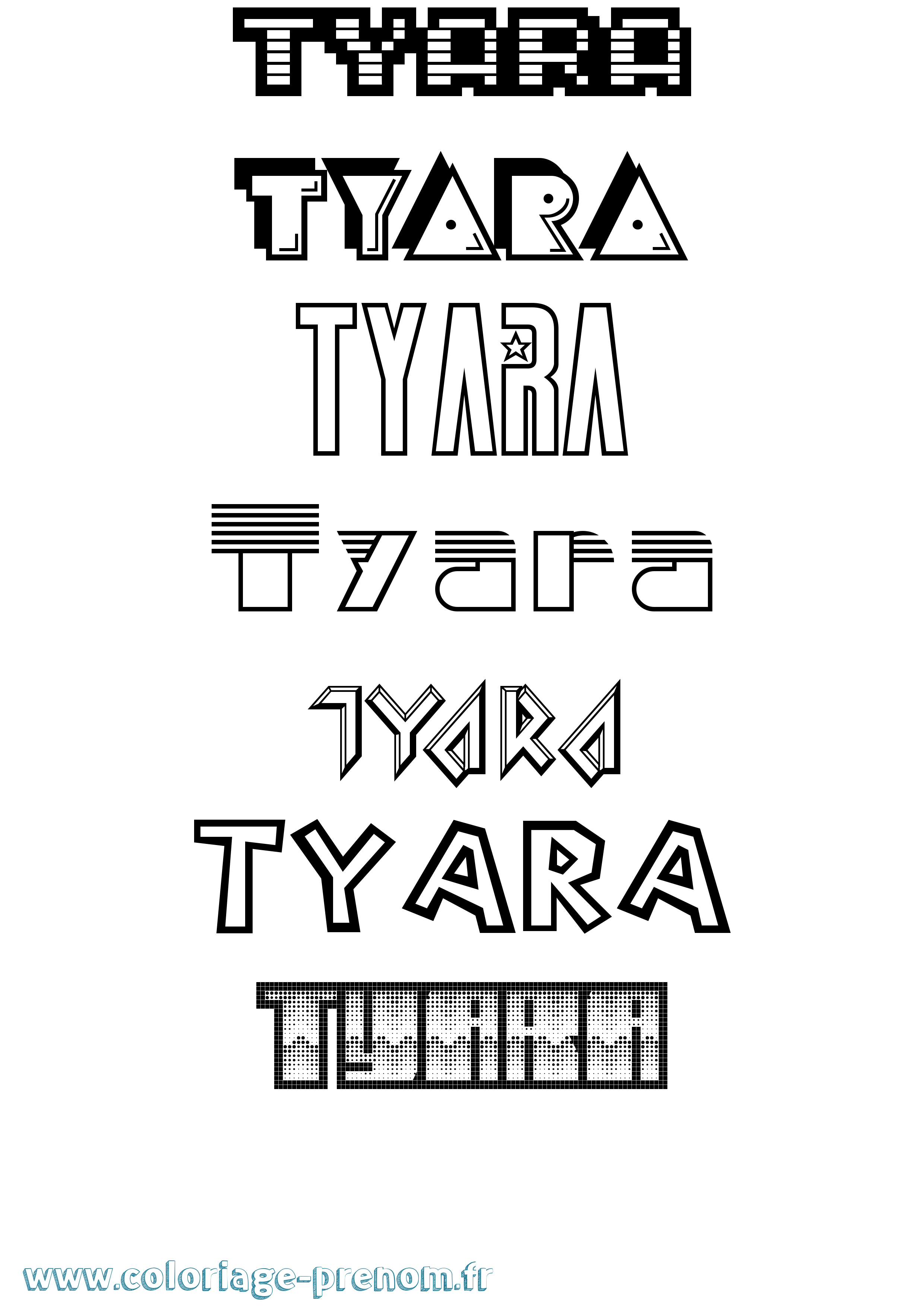 Coloriage Tyara Jeux Vidéos Coloriage prénom Tyara Jeux Vidéos