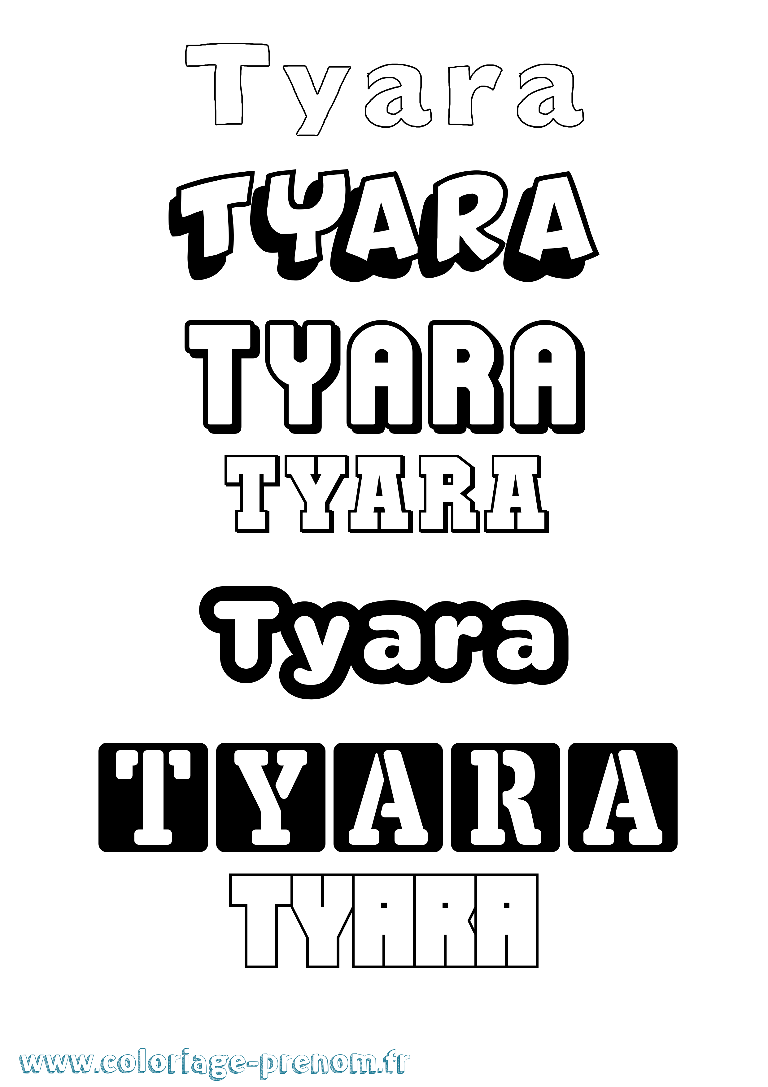 Coloriage Tyara Simple Coloriage prénom Tyara Simple