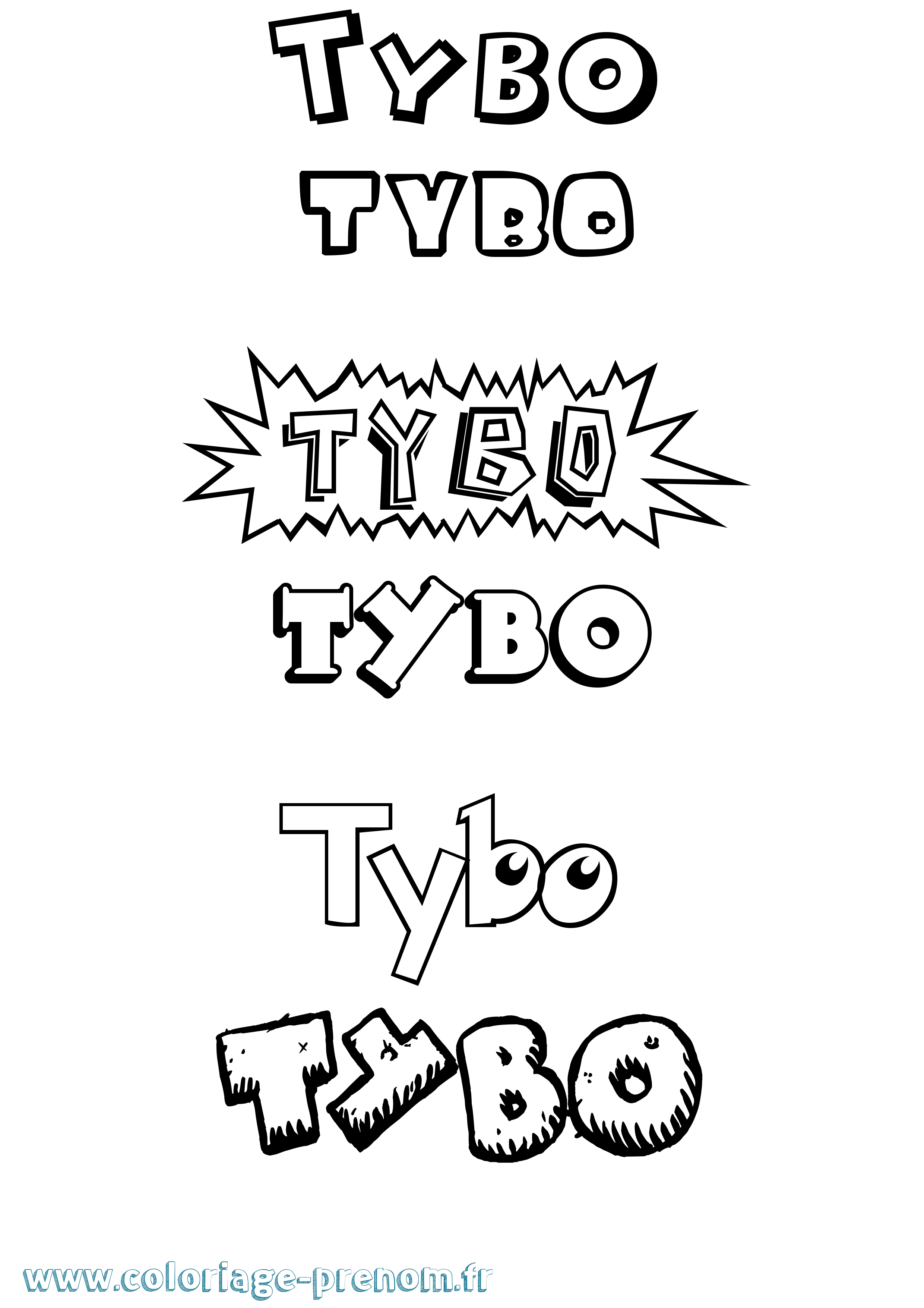 Coloriage Tybo Dessin Animé Coloriage prénom Tybo Dessin Animé