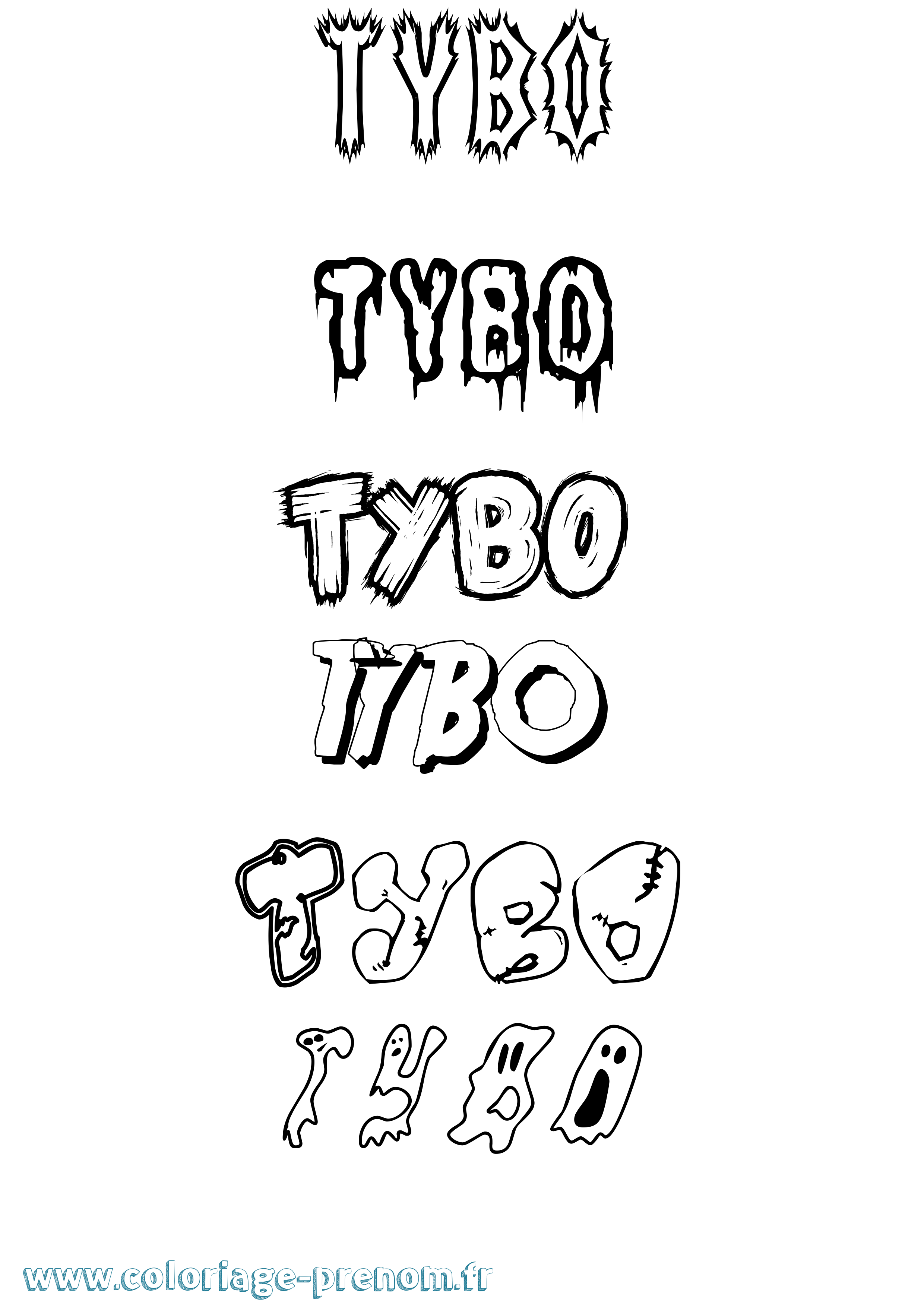 Coloriage Tybo Frisson Coloriage prénom Tybo Frisson