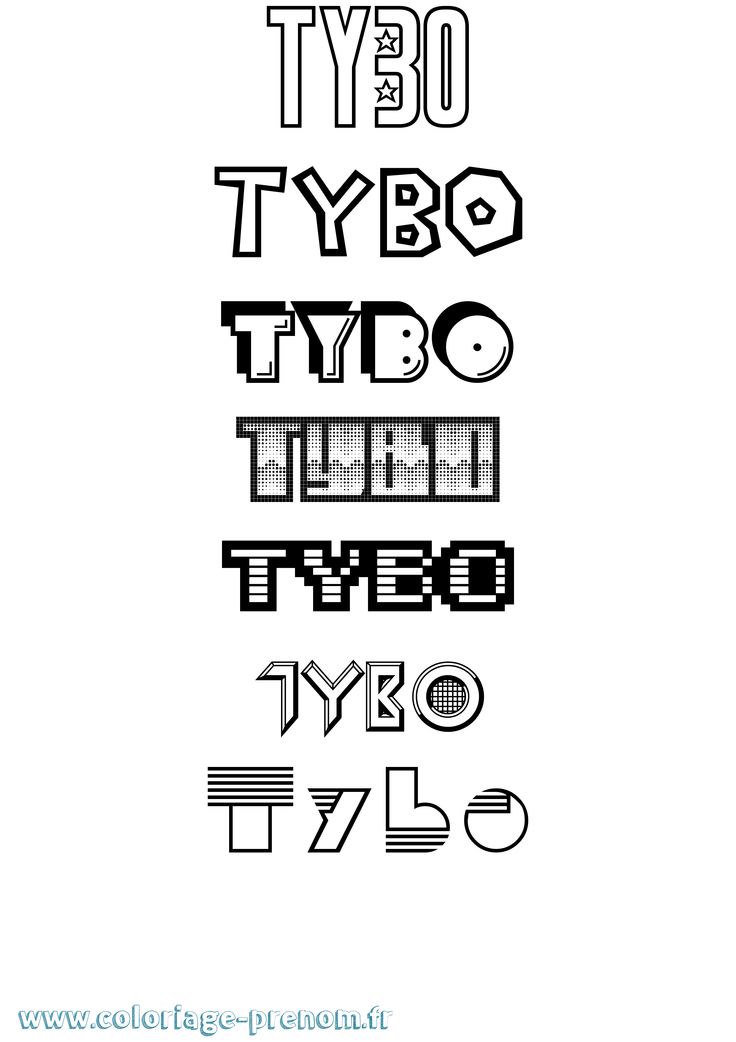 Coloriage Tybo Jeux Vidéos Coloriage prénom Tybo Jeux Vidéos