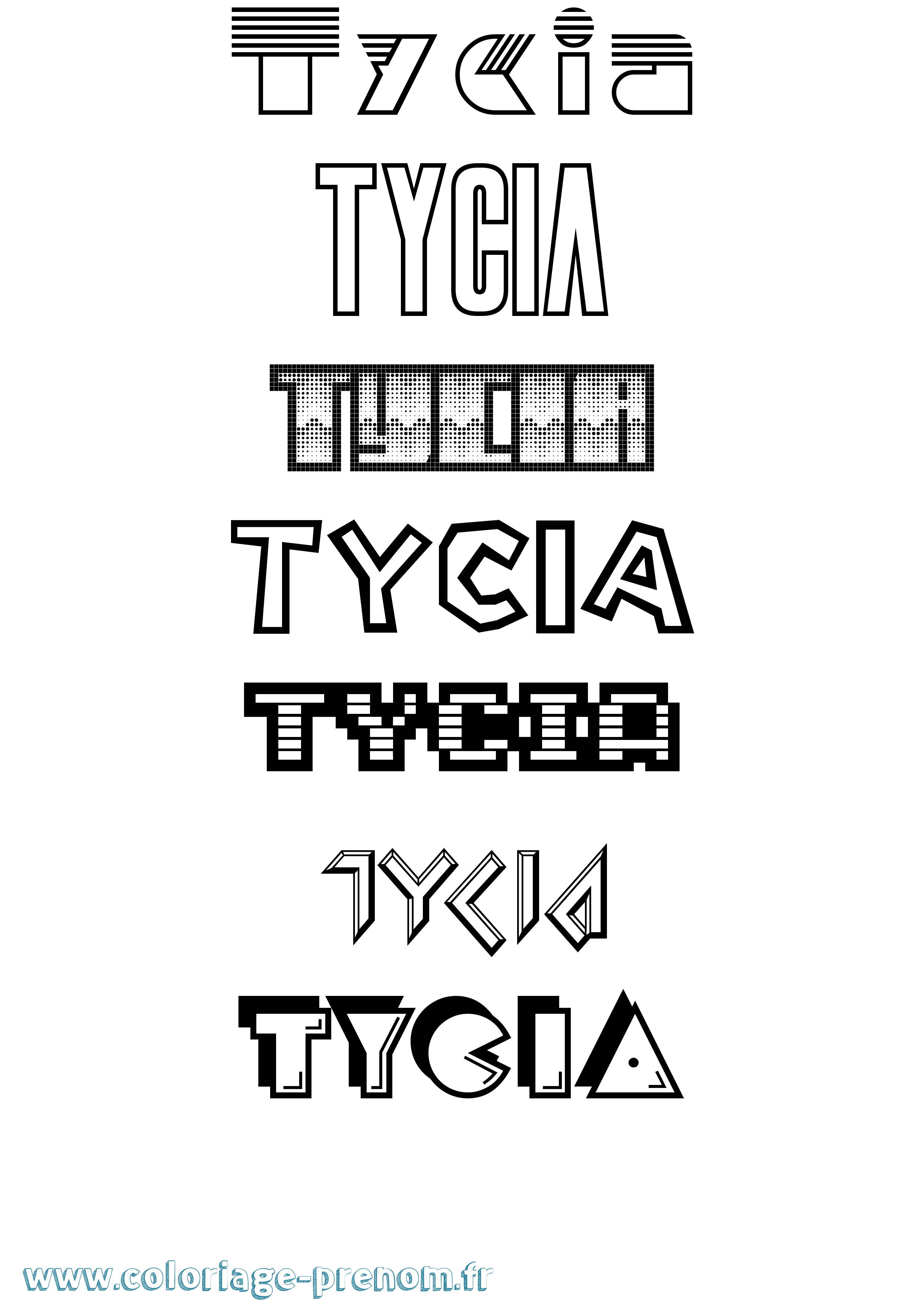 Coloriage Tycia Jeux Vidéos Coloriage prénom Tycia Jeux Vidéos