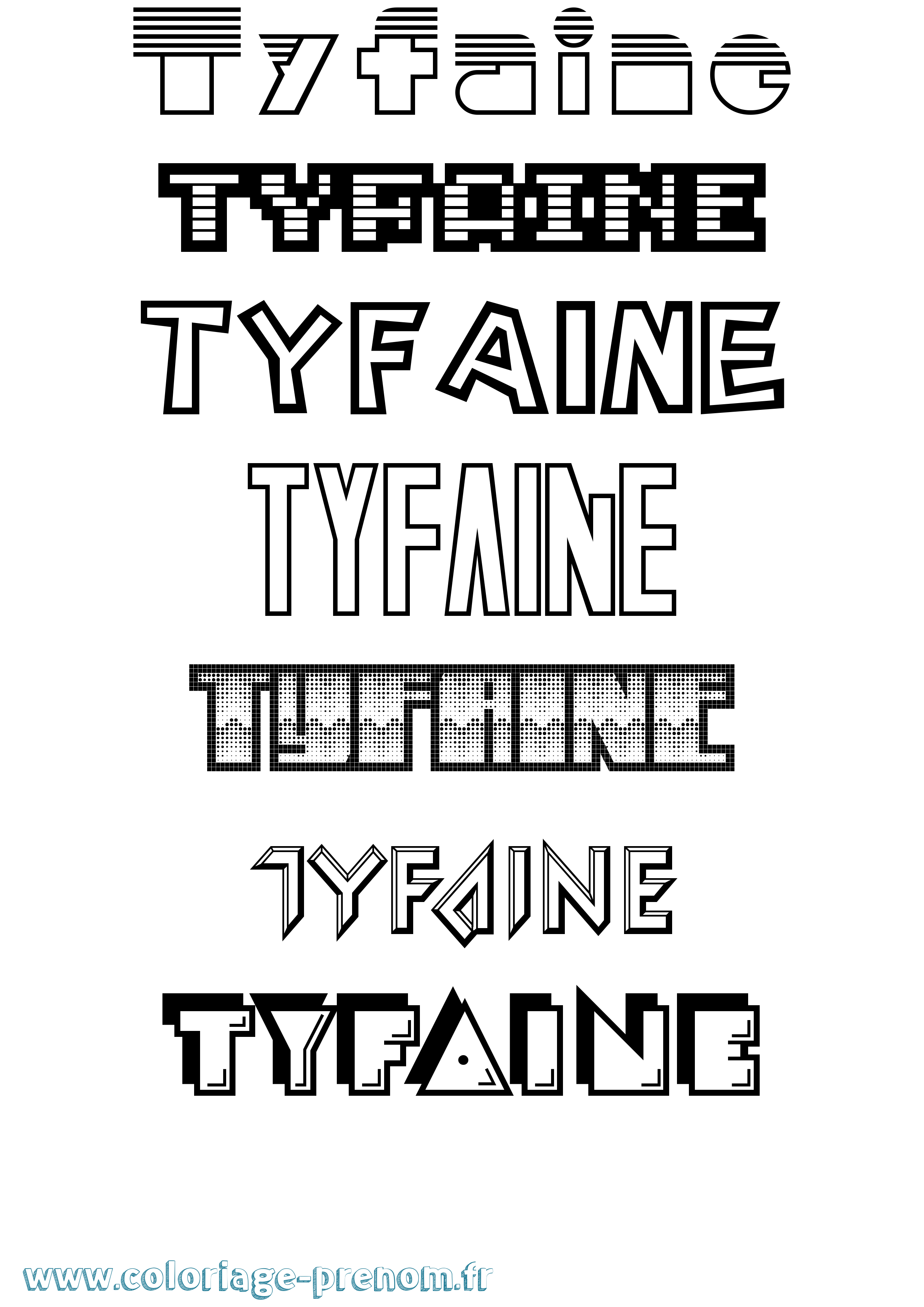 Coloriage Tyfaine Jeux Vidéos Coloriage prénom Tyfaine Jeux Vidéos