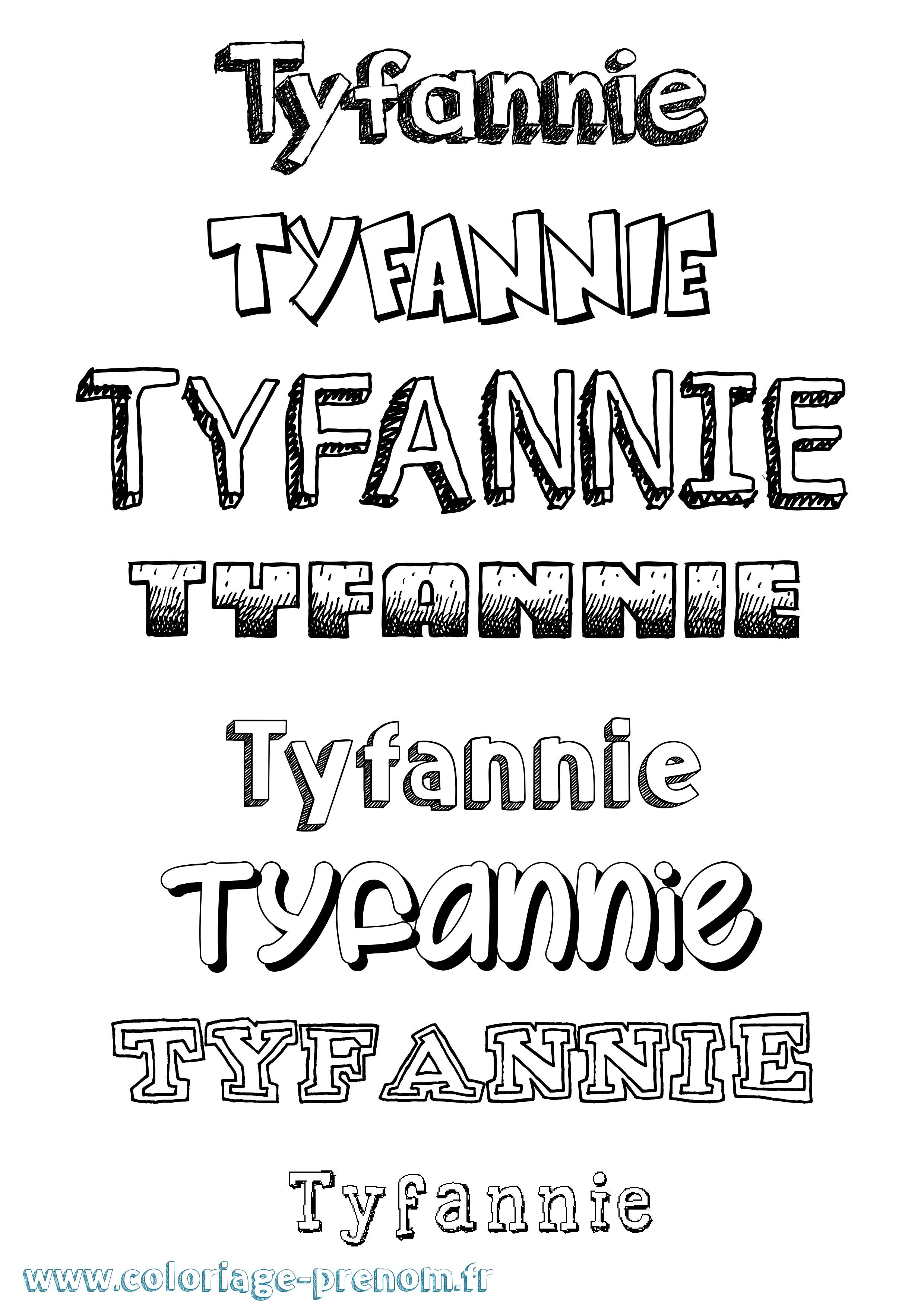 Coloriage Tyfannie Dessiné Coloriage prénom Tyfannie Dessiné