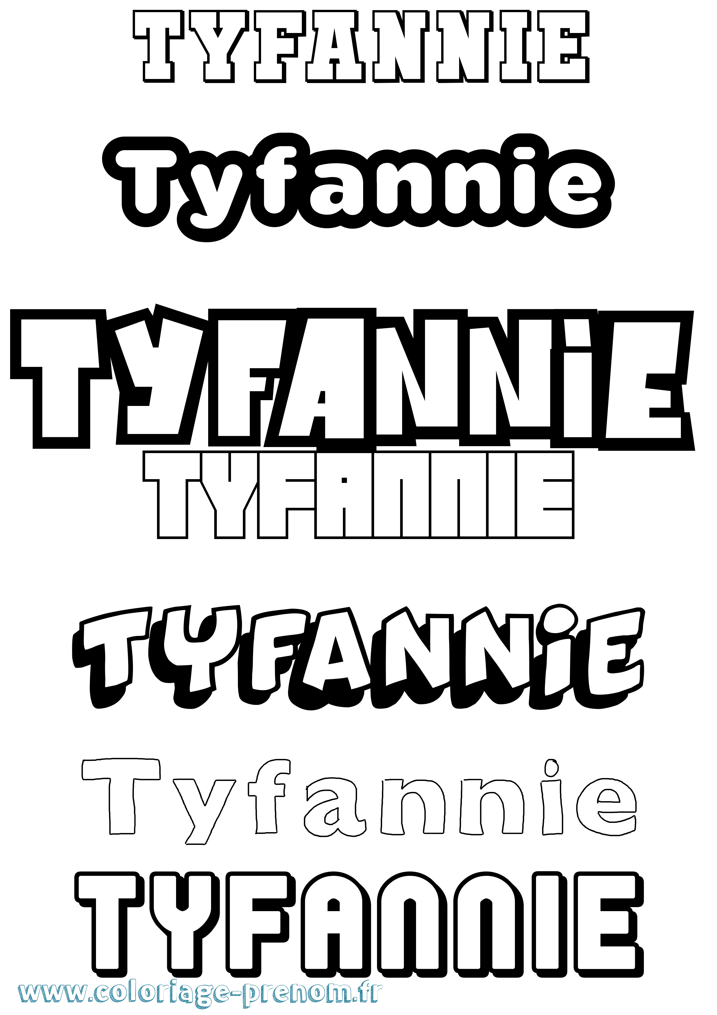 Coloriage Tyfannie Simple Coloriage prénom Tyfannie Simple