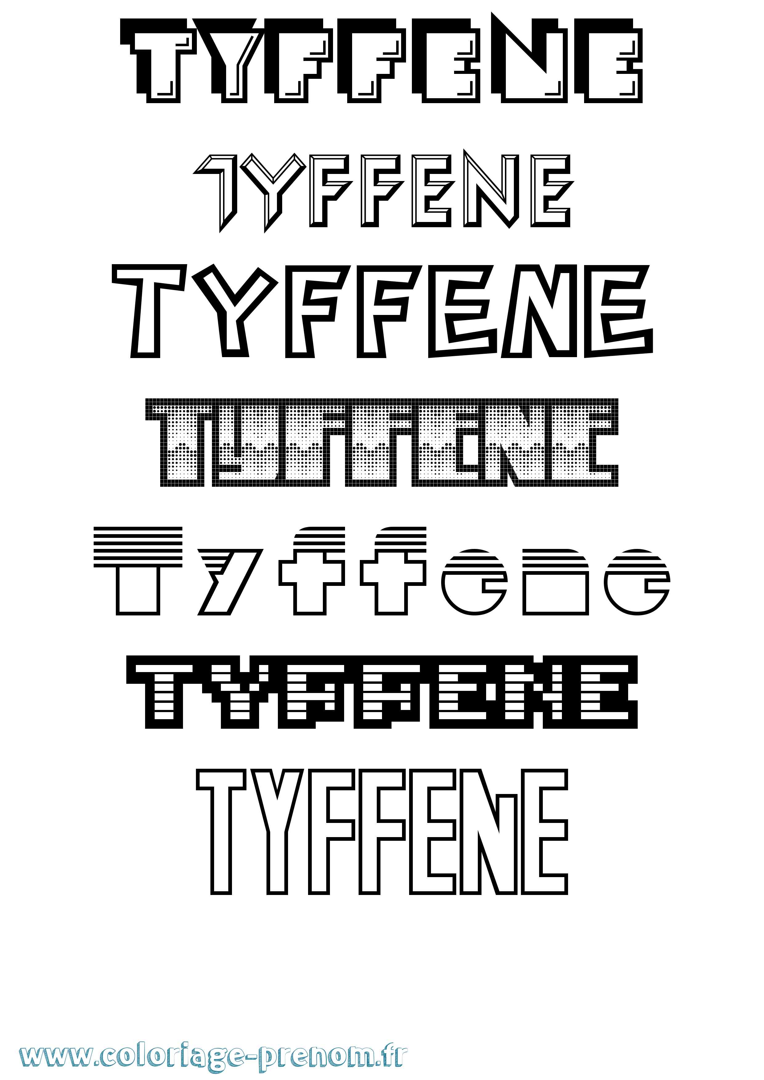 Coloriage Tyffene Jeux Vidéos Coloriage prénom Tyffene Jeux Vidéos