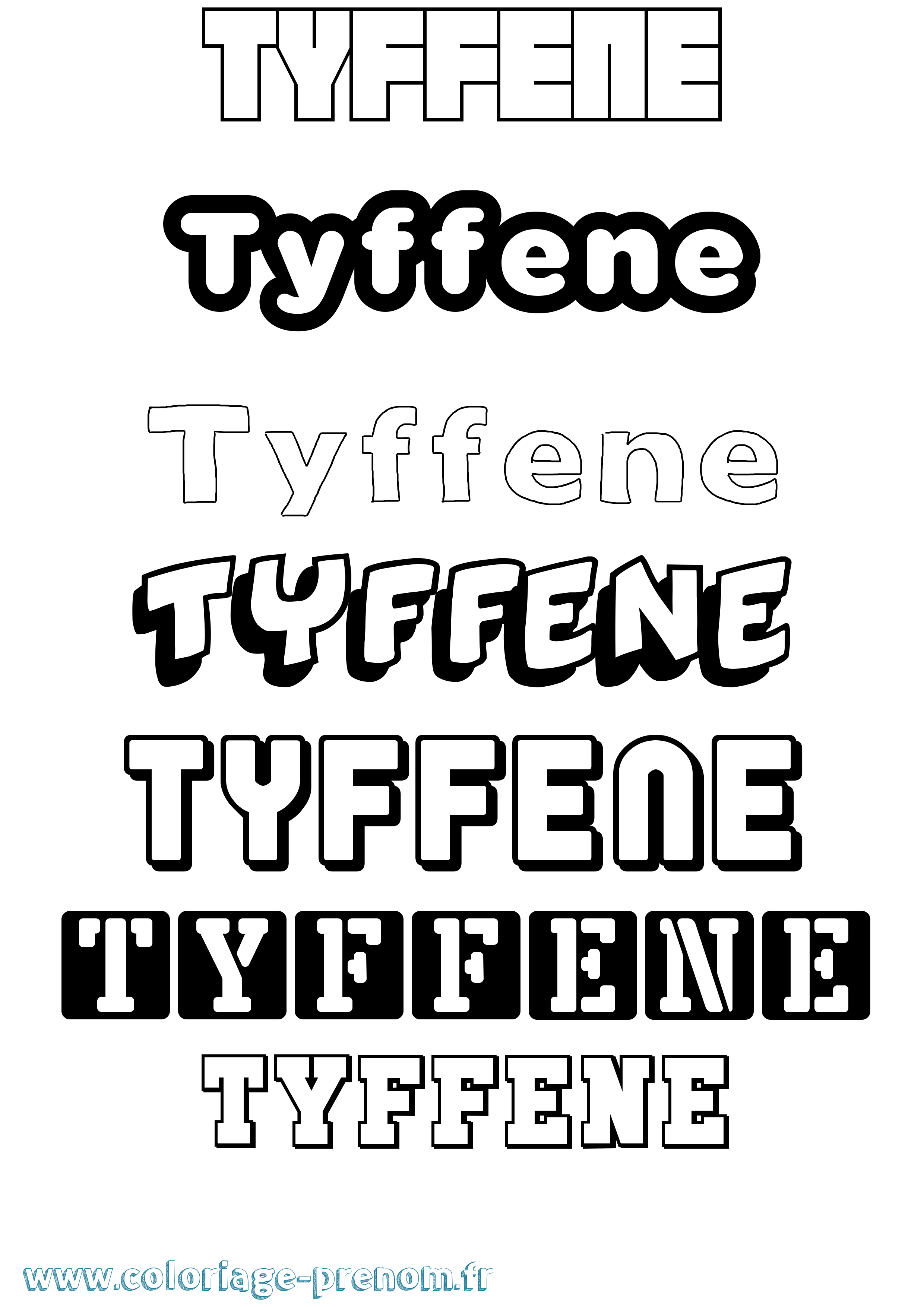 Coloriage Tyffene Simple Coloriage prénom Tyffene Simple