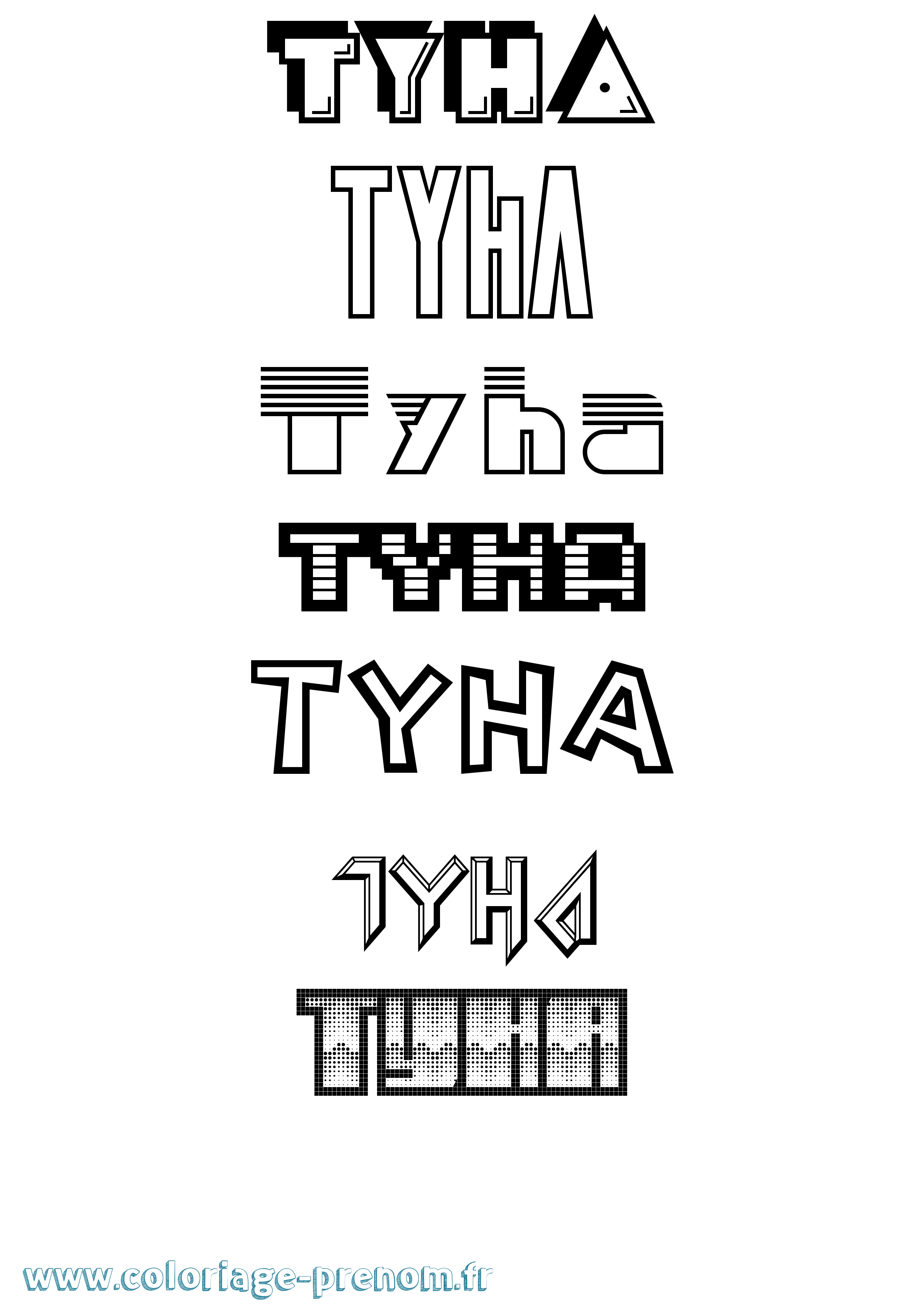 Coloriage Tyha Jeux Vidéos Coloriage prénom Tyha Jeux Vidéos