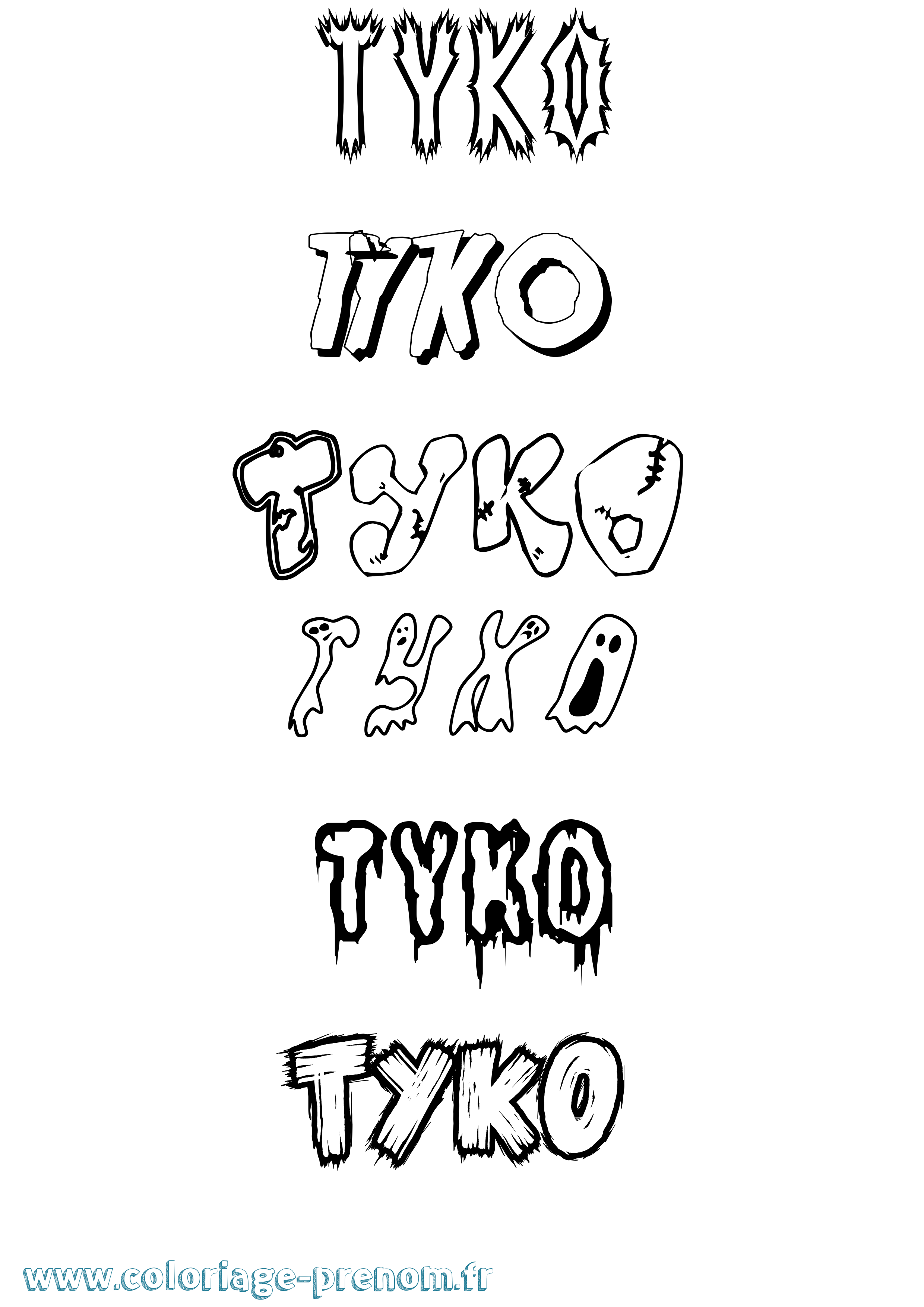 Coloriage Tyko Frisson Coloriage prénom Tyko Frisson
