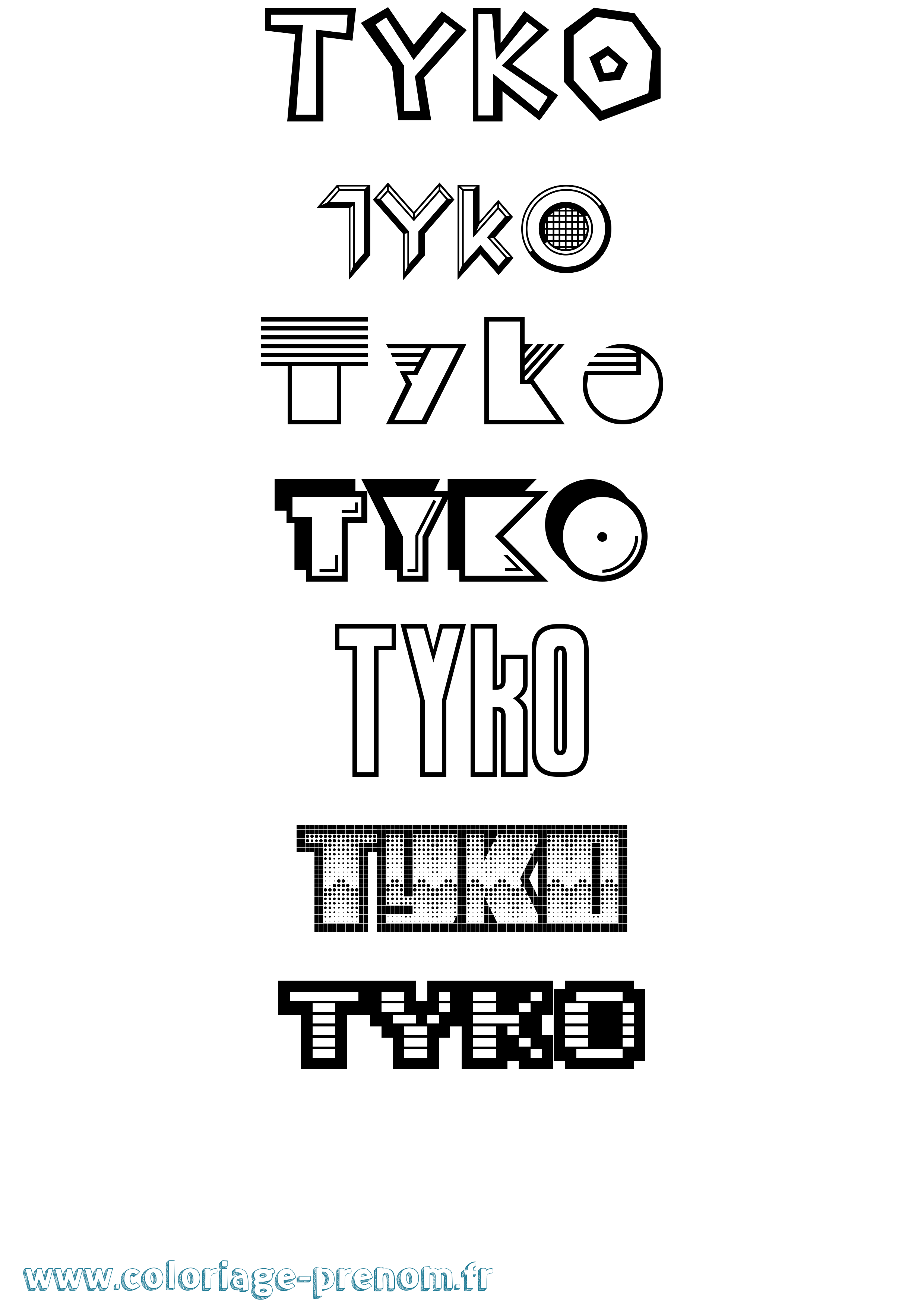 Coloriage Tyko Jeux Vidéos Coloriage prénom Tyko Jeux Vidéos