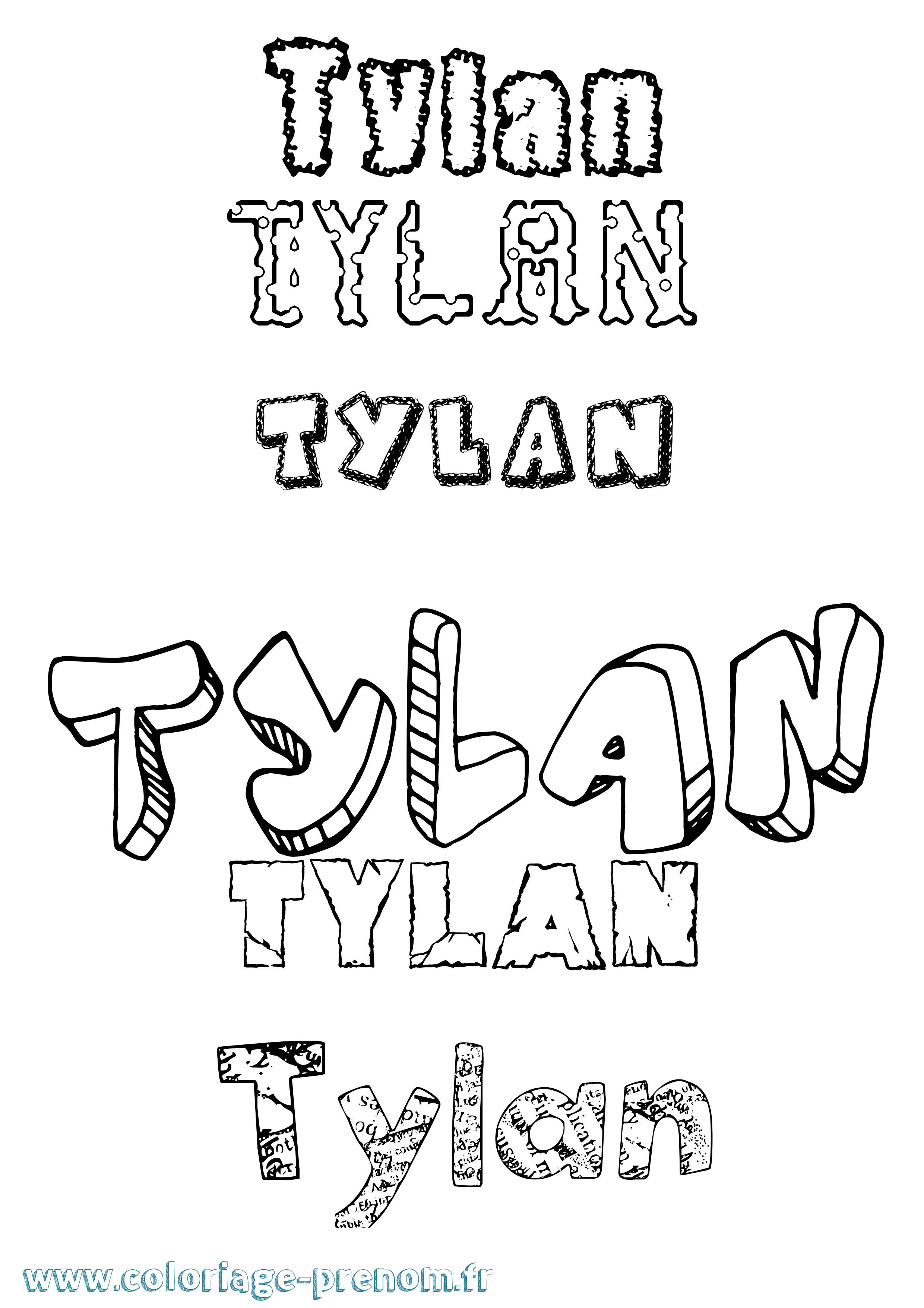 Coloriage Tylan Destructuré Coloriage prénom Tylan Destructuré