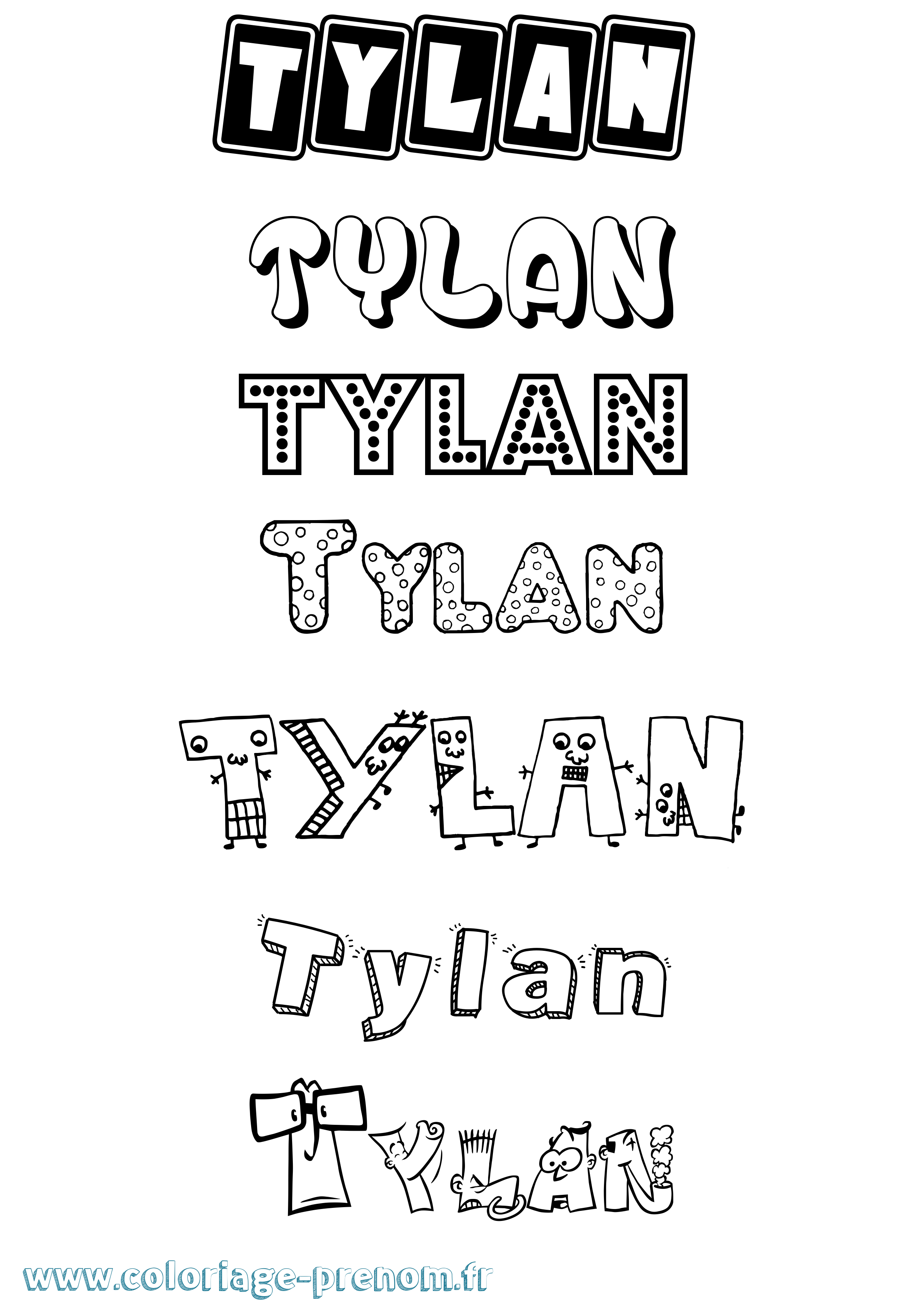 Coloriage Tylan Fun Coloriage prénom Tylan Fun
